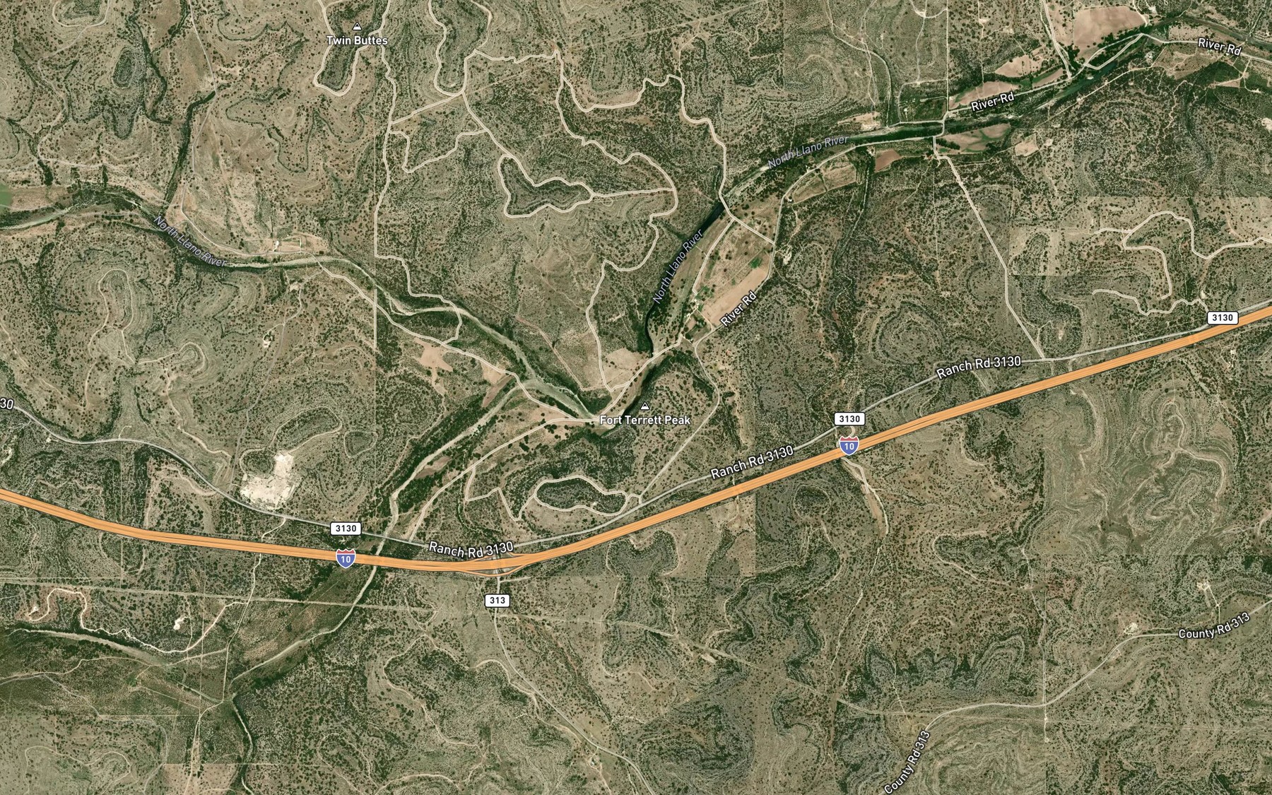 Satellite map of the Kingfisher Waterhole