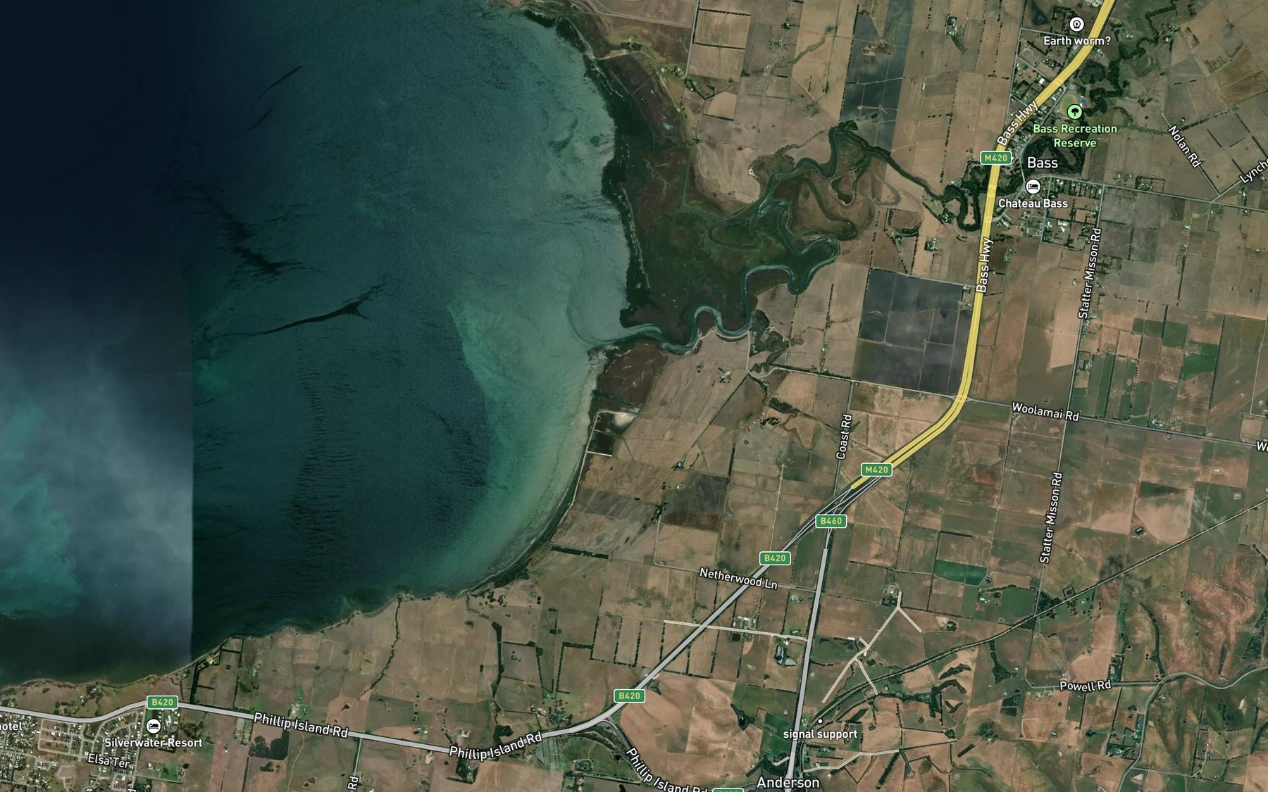 Satellite map of the Bass River