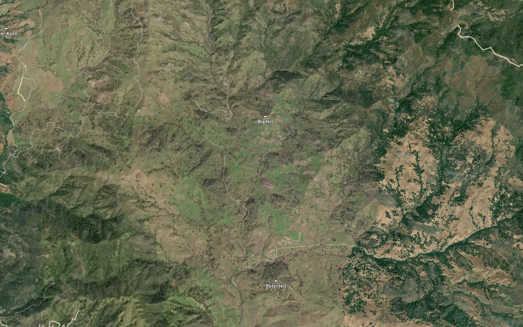 Satellite map of the Bear Creek