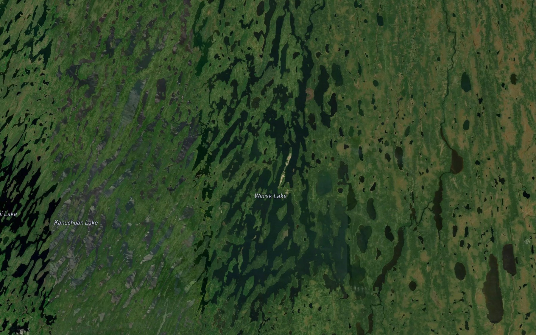 Satellite map of the Winisk Lake