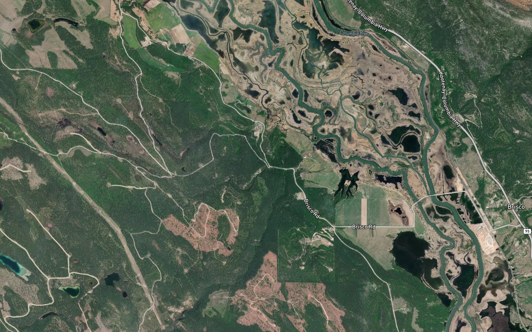Satellite map of the Dunbar Creek