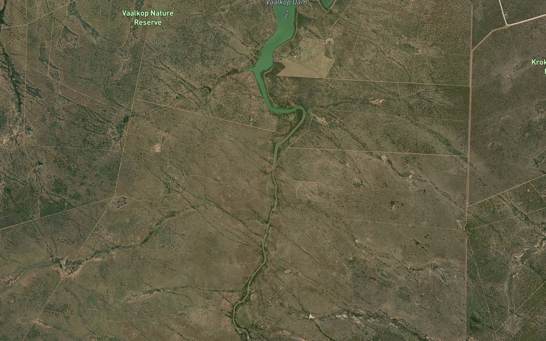 Satellite map of the Hexrivier