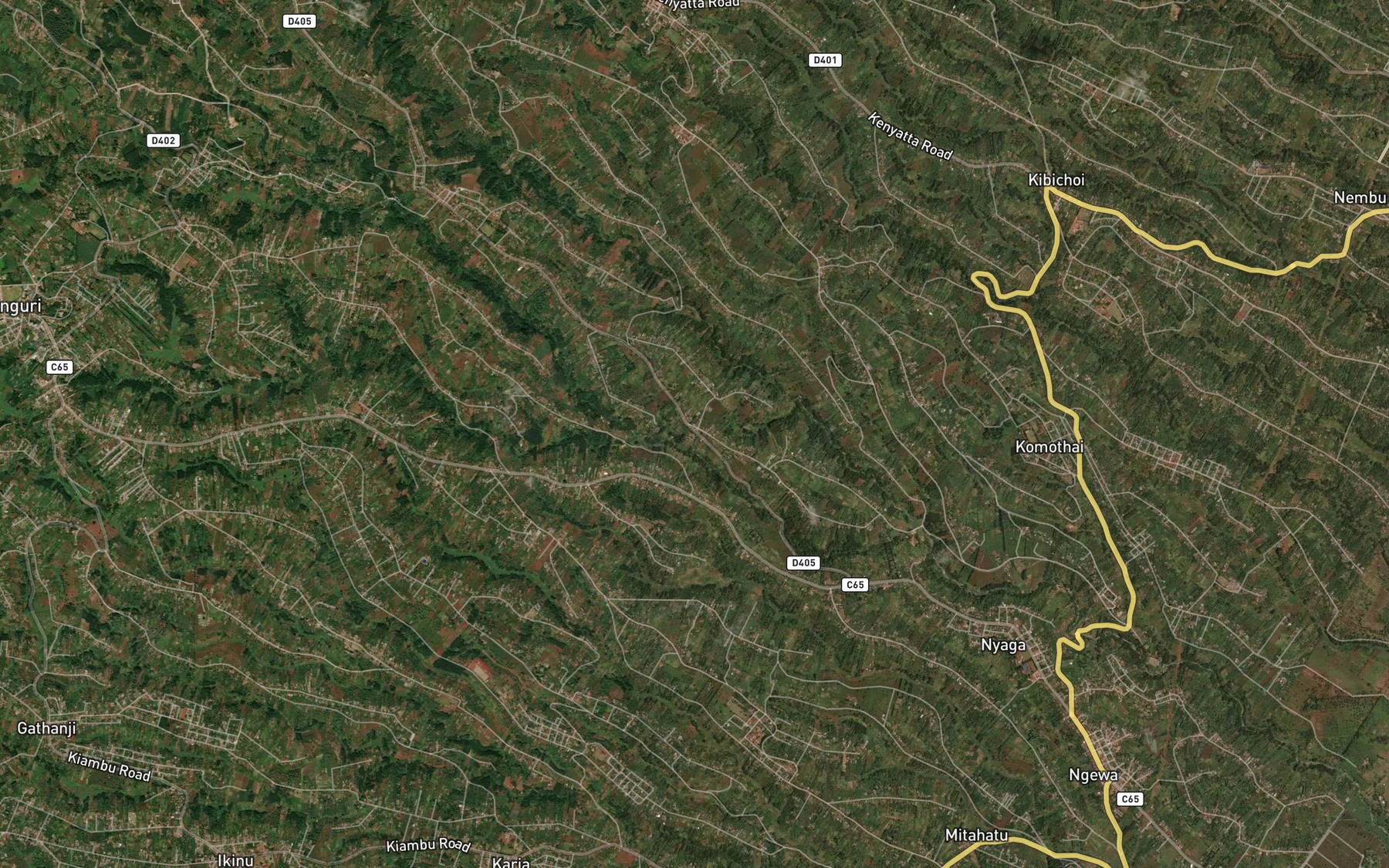 Satellite map of the Karueti