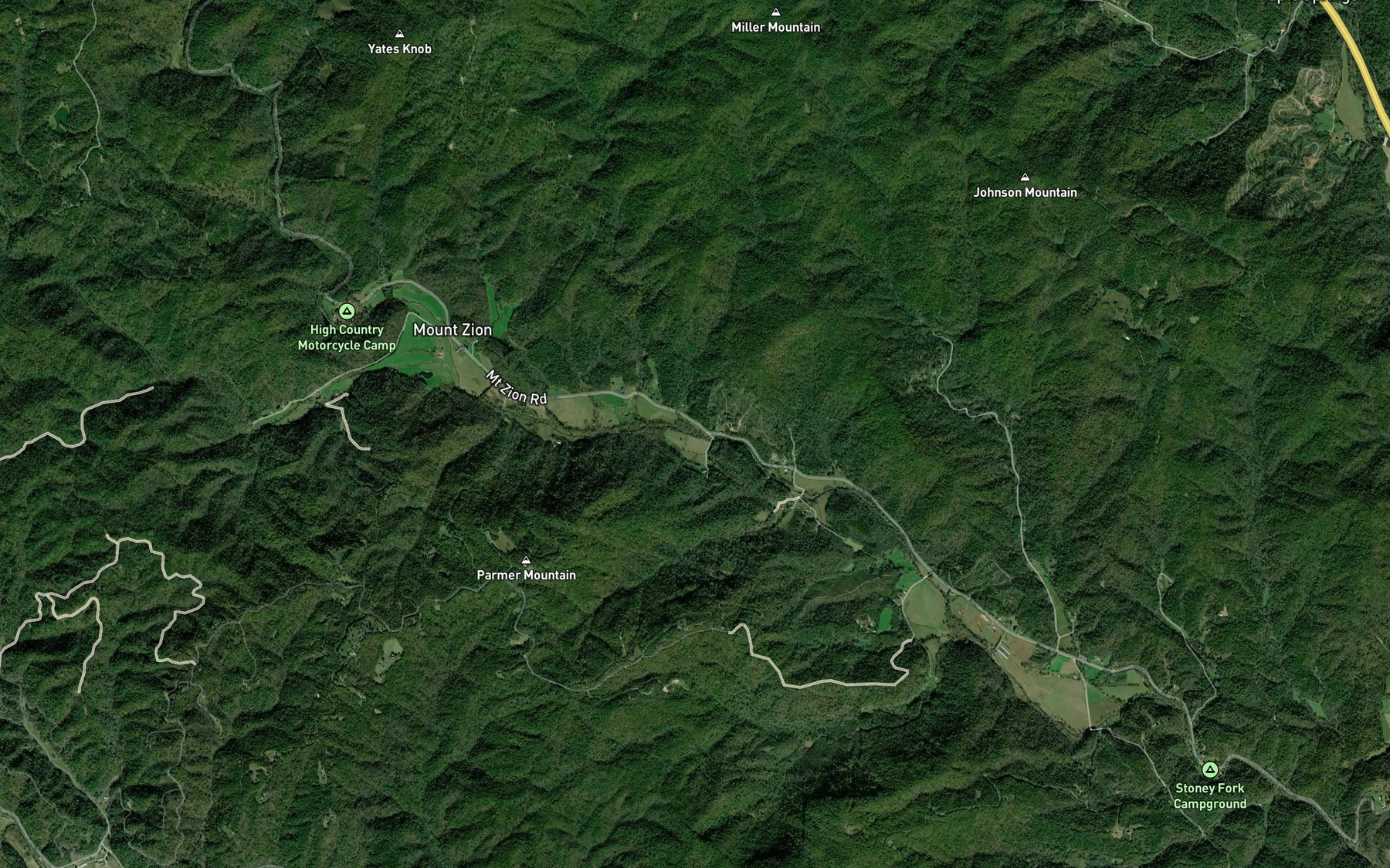 Satellite map of the Meadow Branch