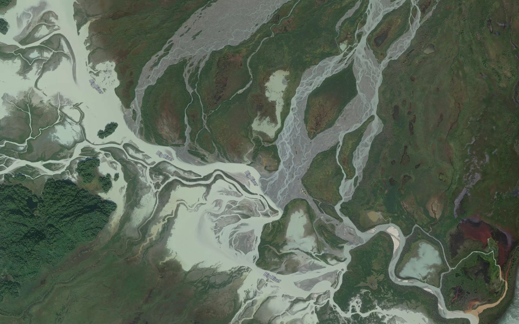 Satellite map of the North Fork Big River