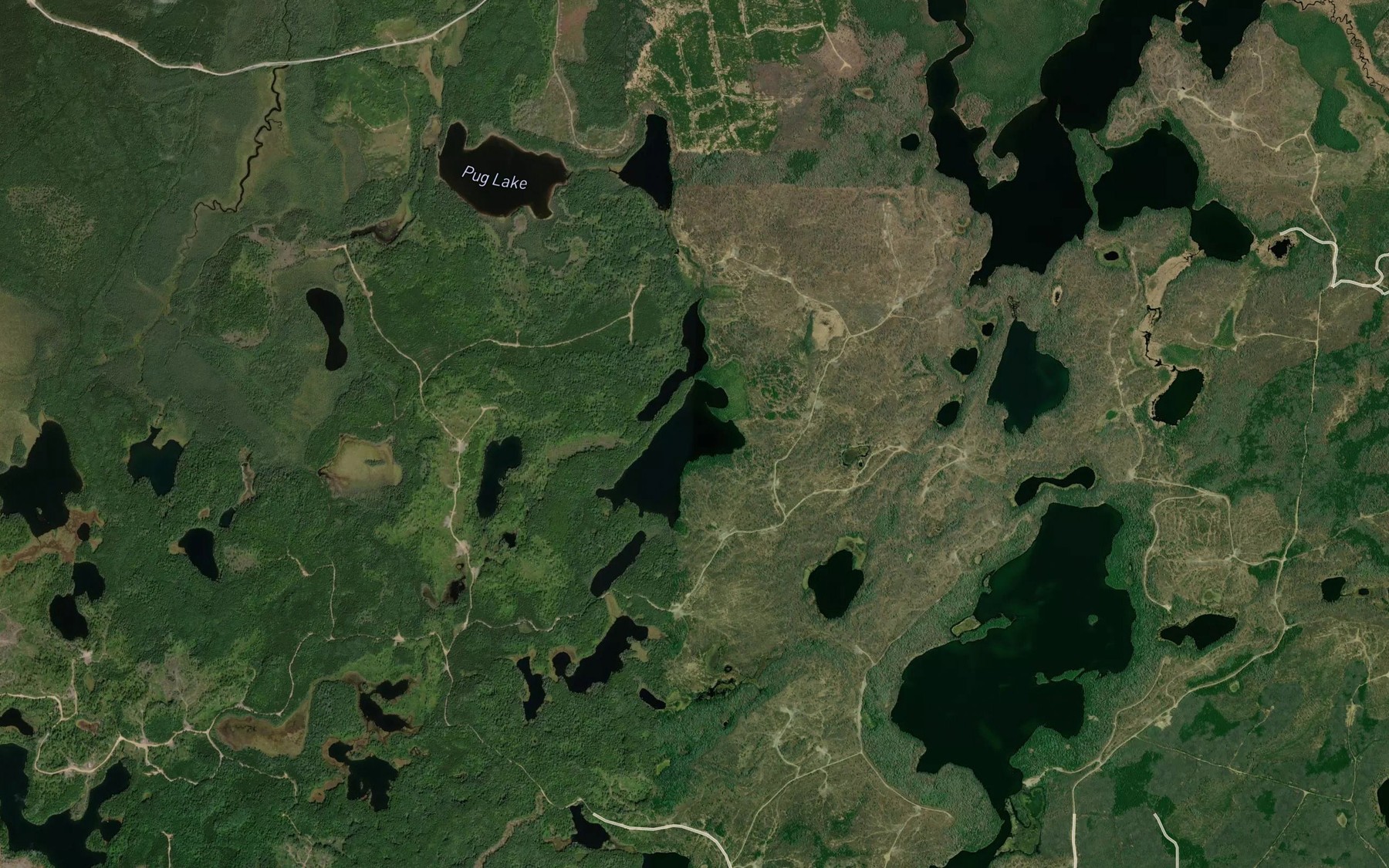 Satellite map of the Upper Pug Lake