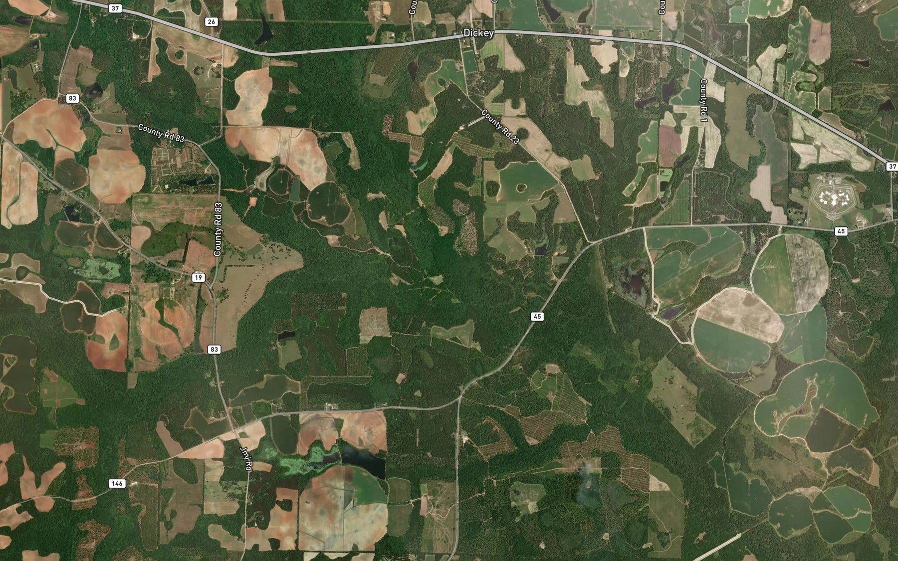 Satellite map of the Neals Creek