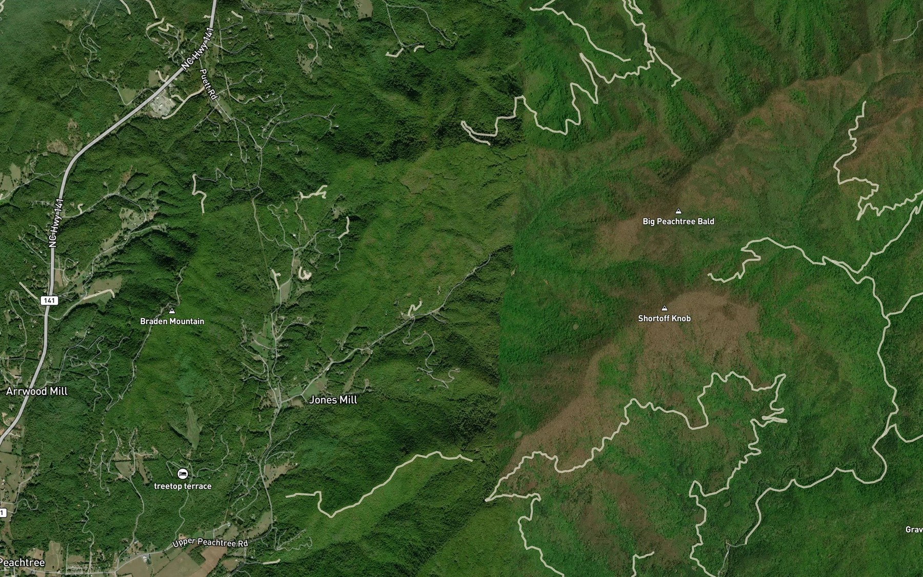 Satellite map of the Coldspring Branch