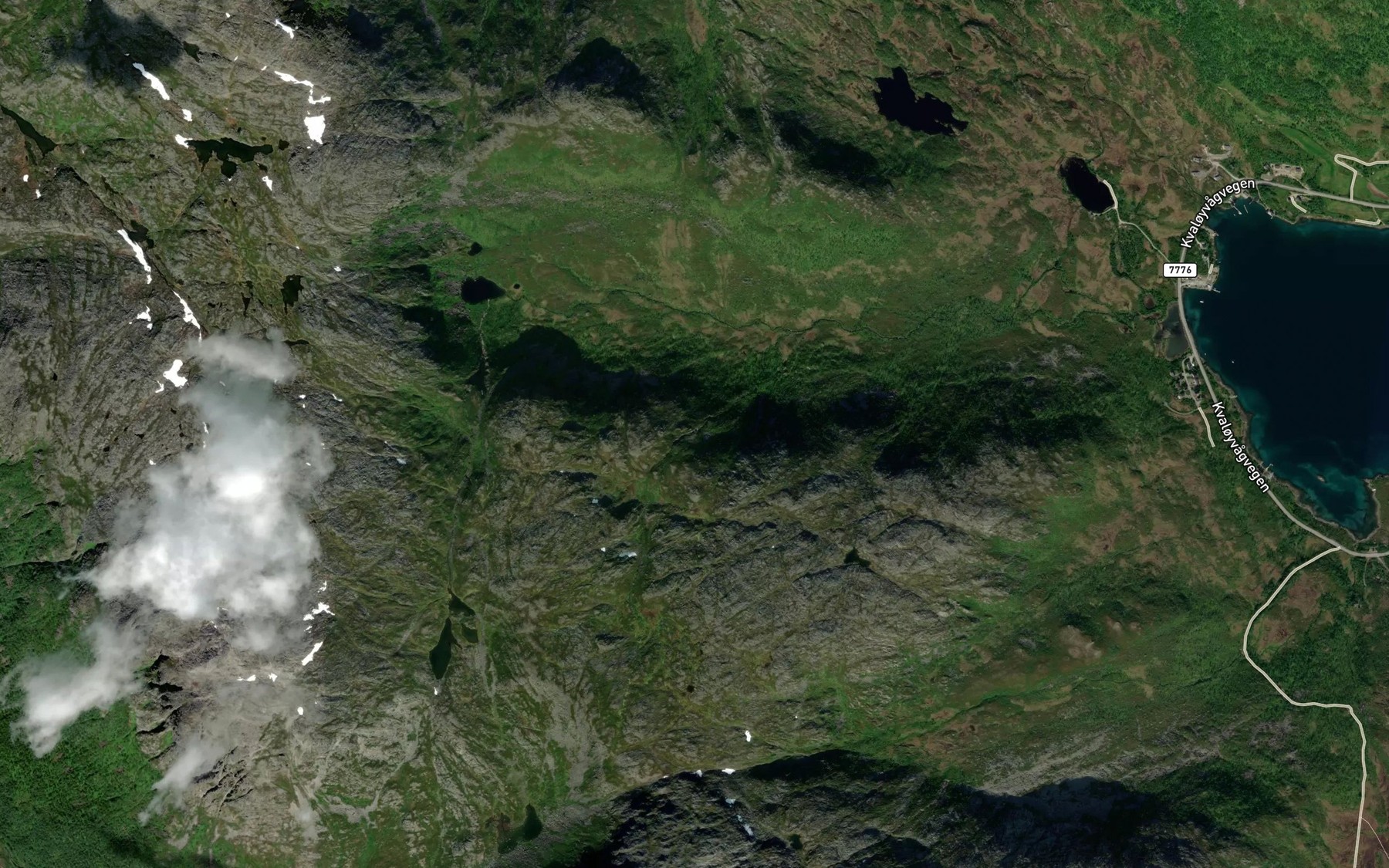 Satellite map of the Tverrelva