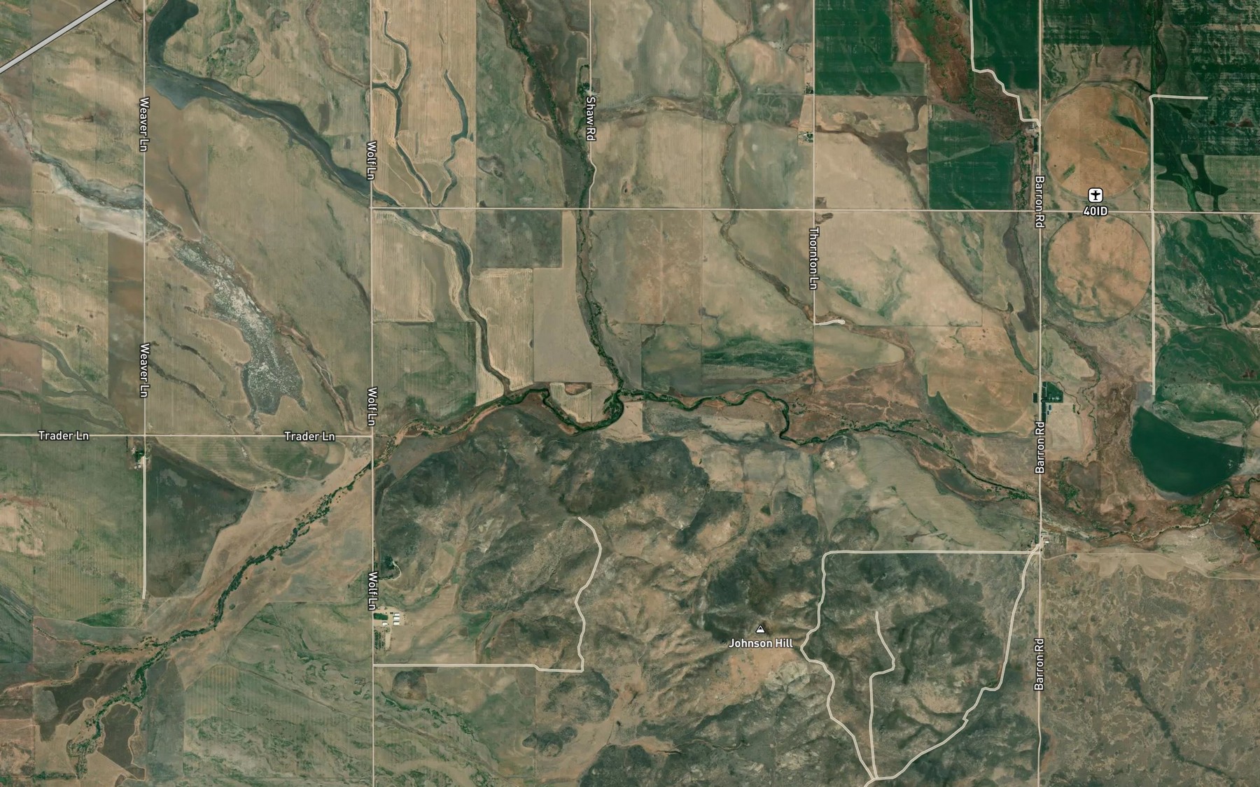 Satellite map of the Chimney Creek