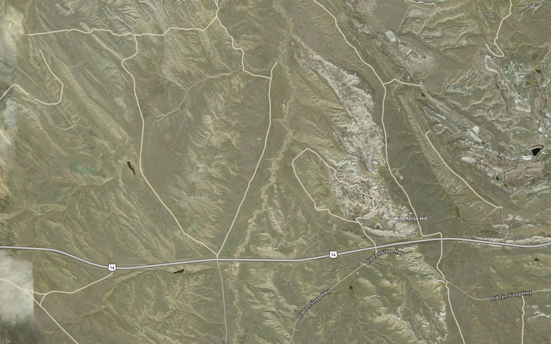 Satellite map of the Wild Horse Creek