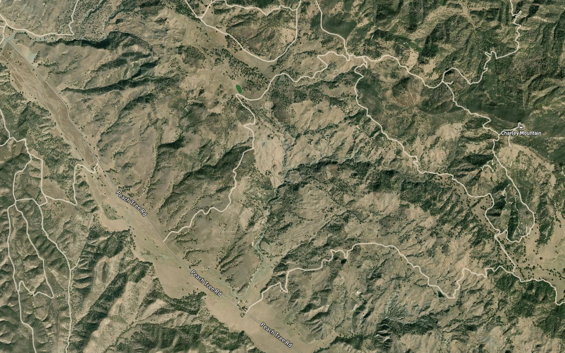 Satellite map of the Charley Creek