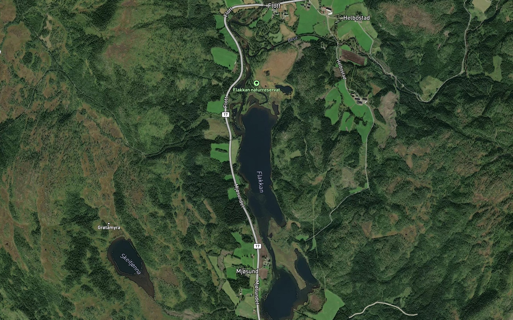 Satellite map of the Flakkan,ovre