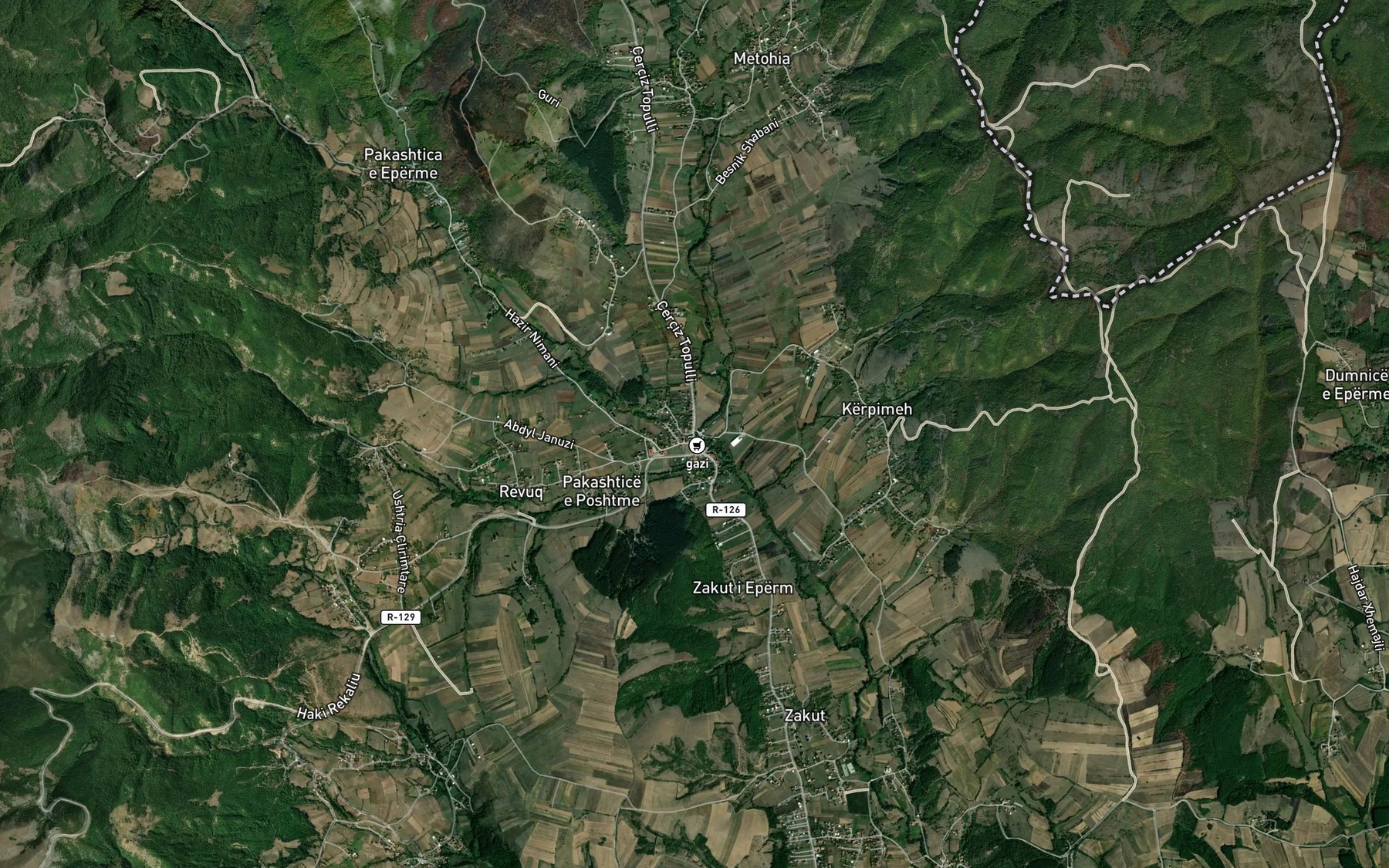 Satellite map of the Pakasticka Reka