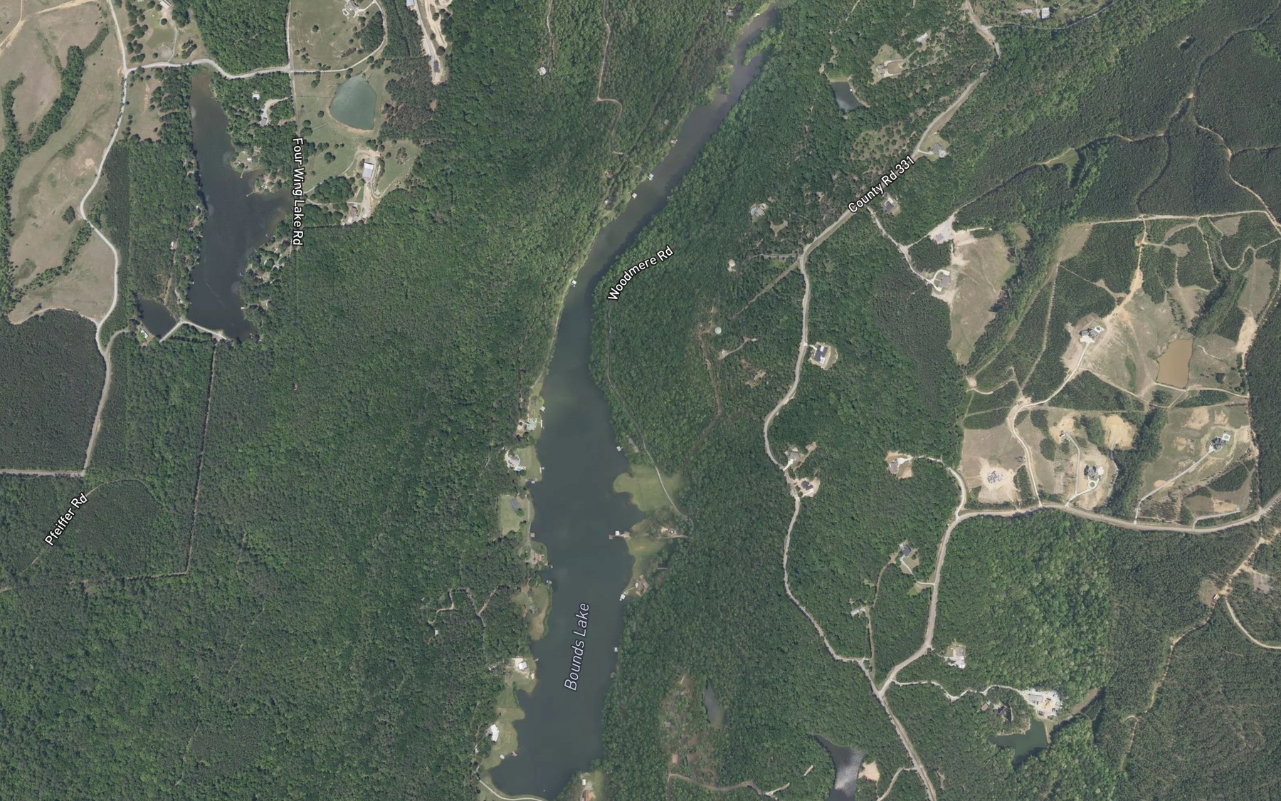 Satellite map of the Bounds Lake