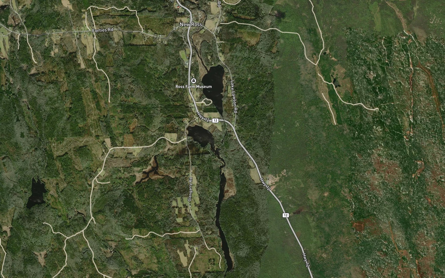 Satellite map of the Cobbler Brook