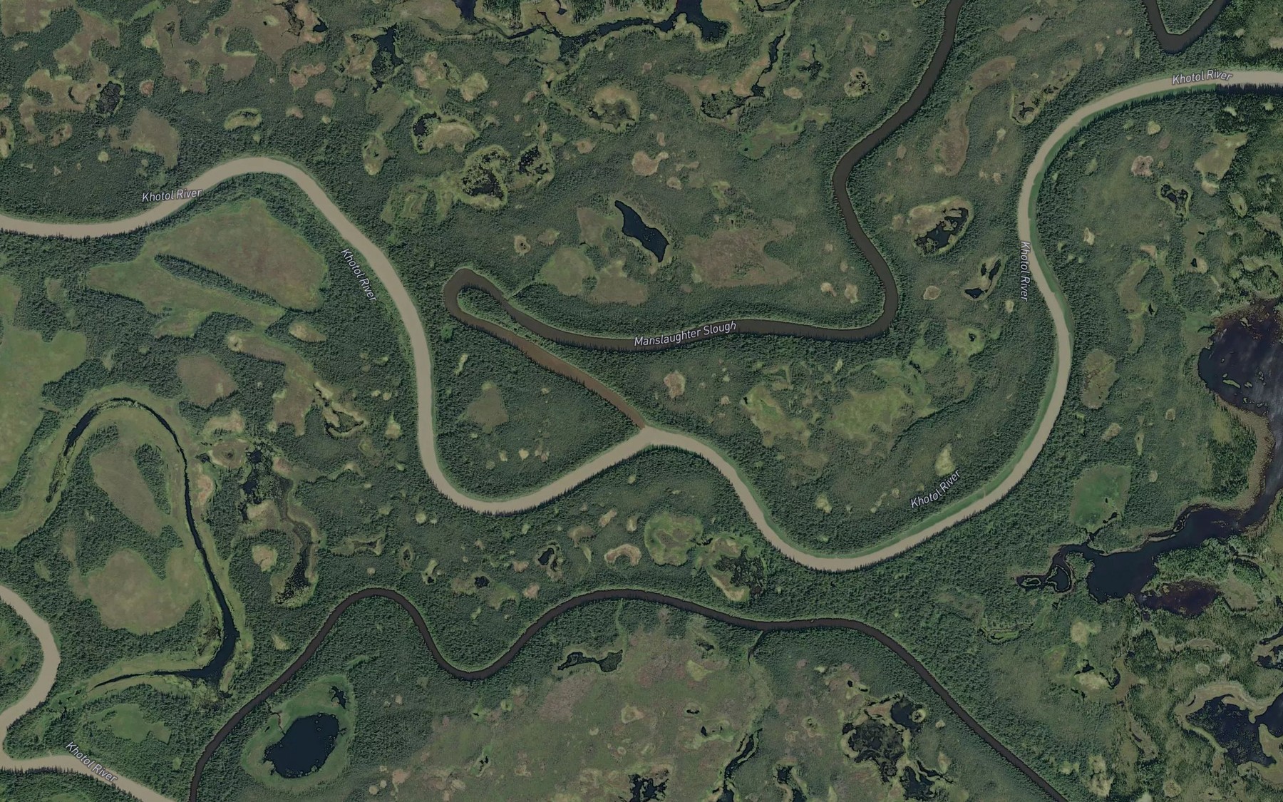 Satellite map of the Manslaughter Slough