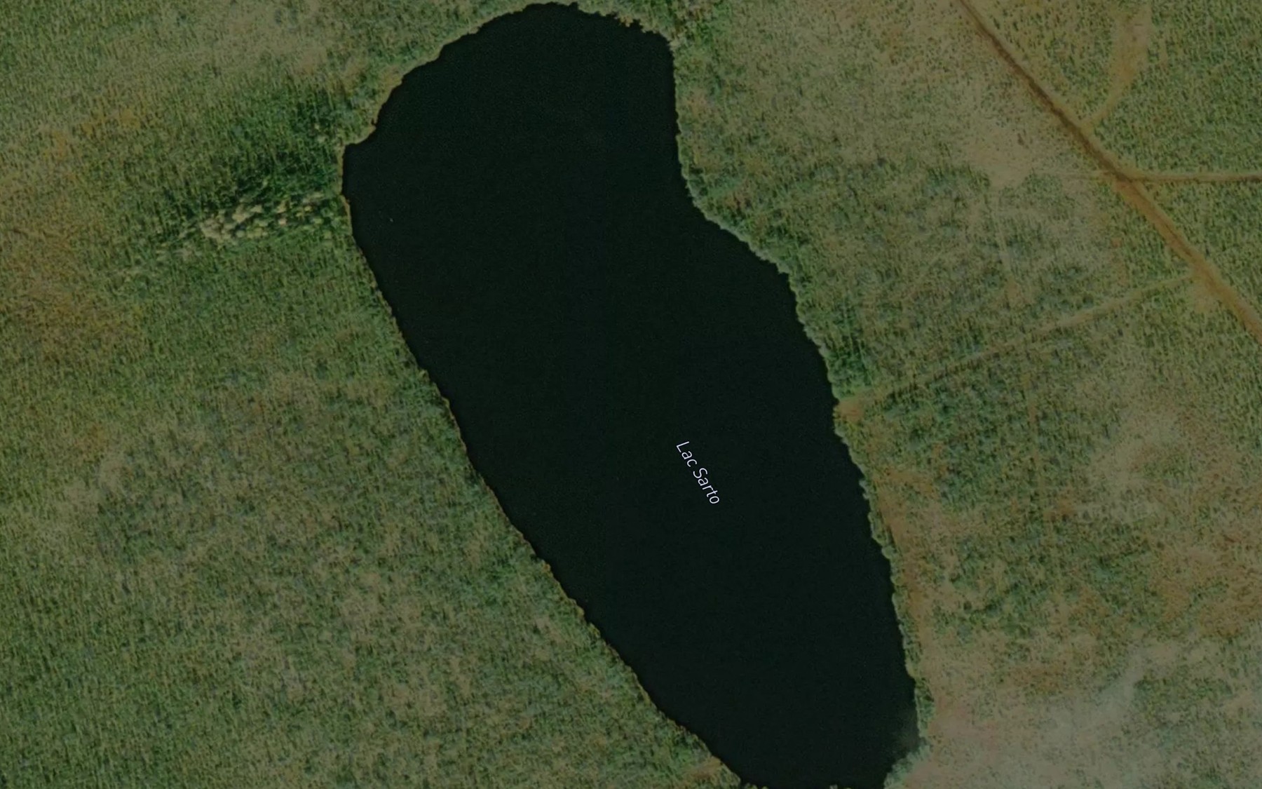 Satellite map of the Lac Sarto