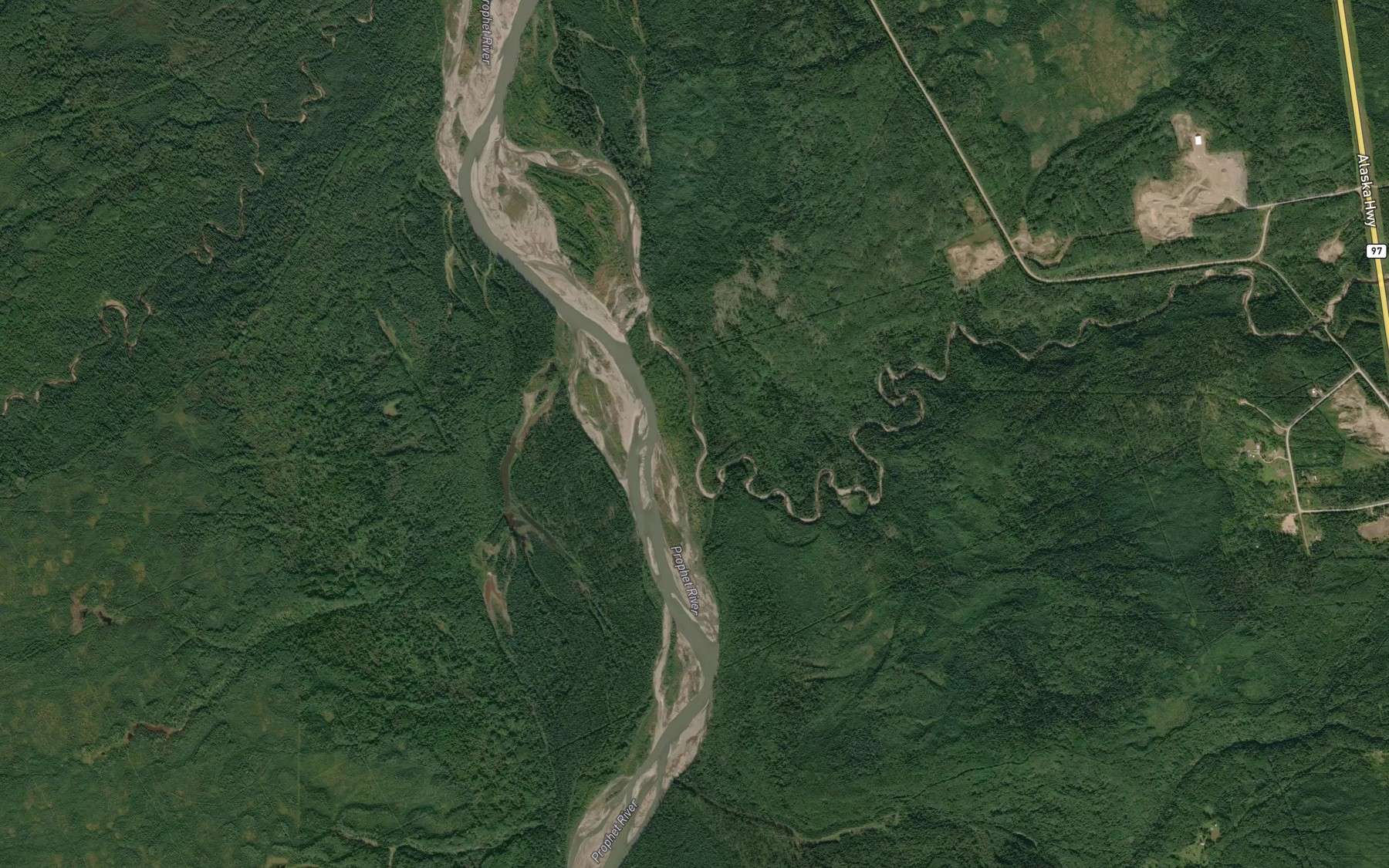 Satellite map of the Adsett Creek