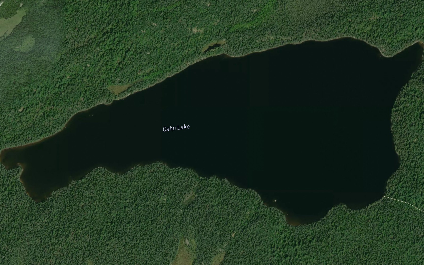 Satellite map of the Gahn Lake