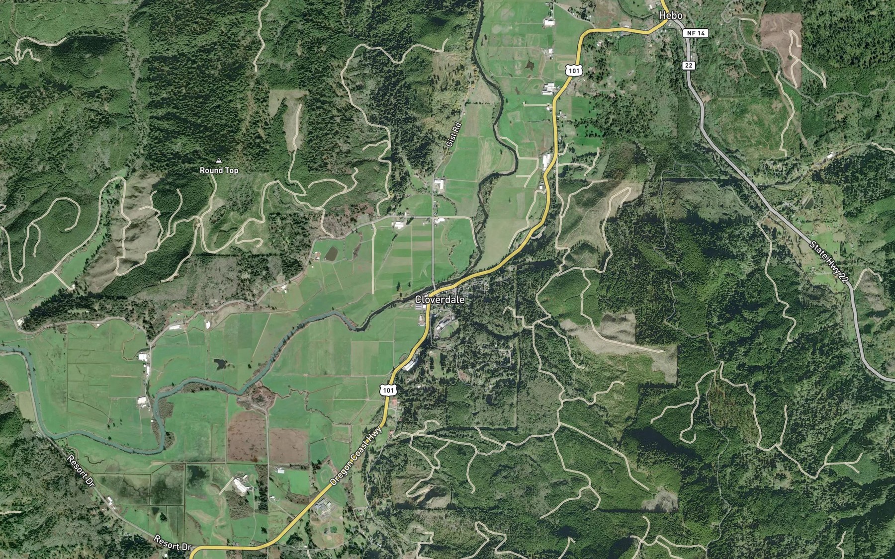 Satellite map of the Smith Creek
