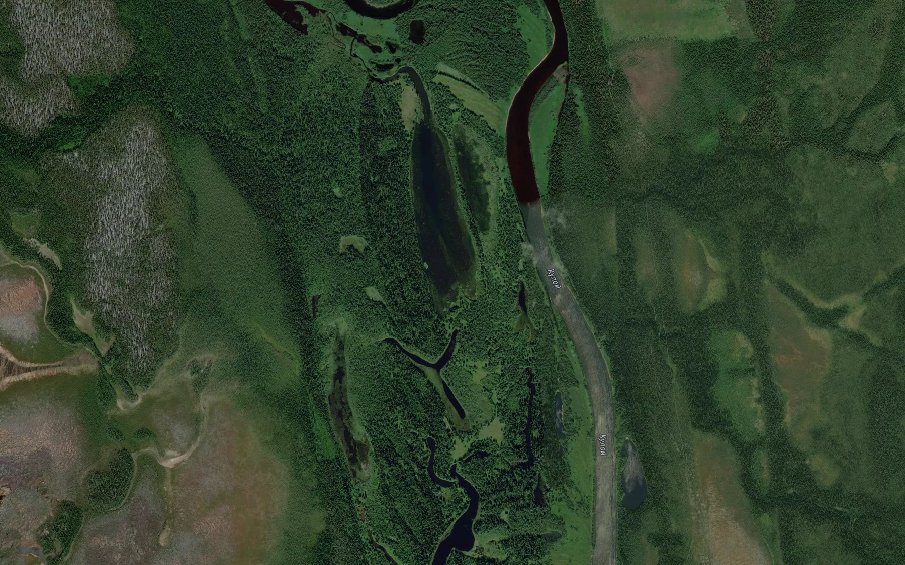Satellite map of the Ozero Bol'shoye Layskoye