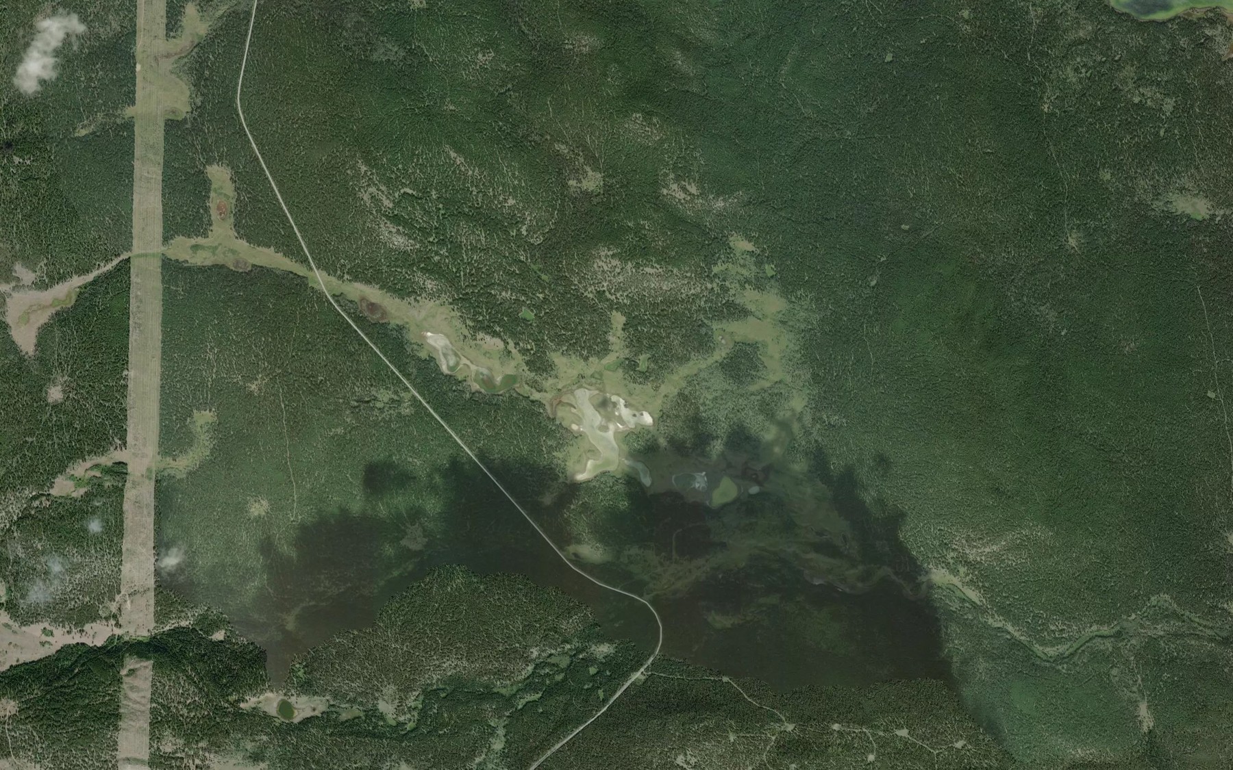 Satellite map of the Wild Goose Lakes