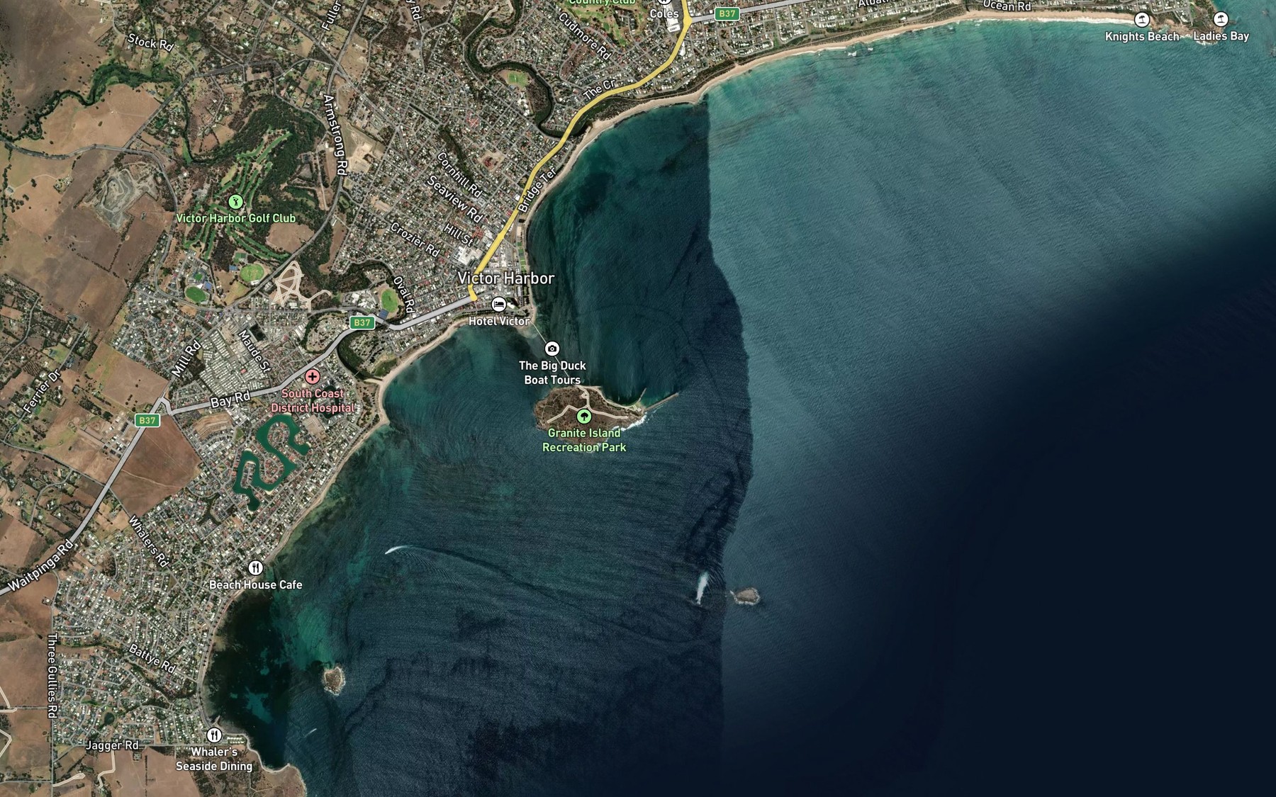 Satellite map of the Granite Island
