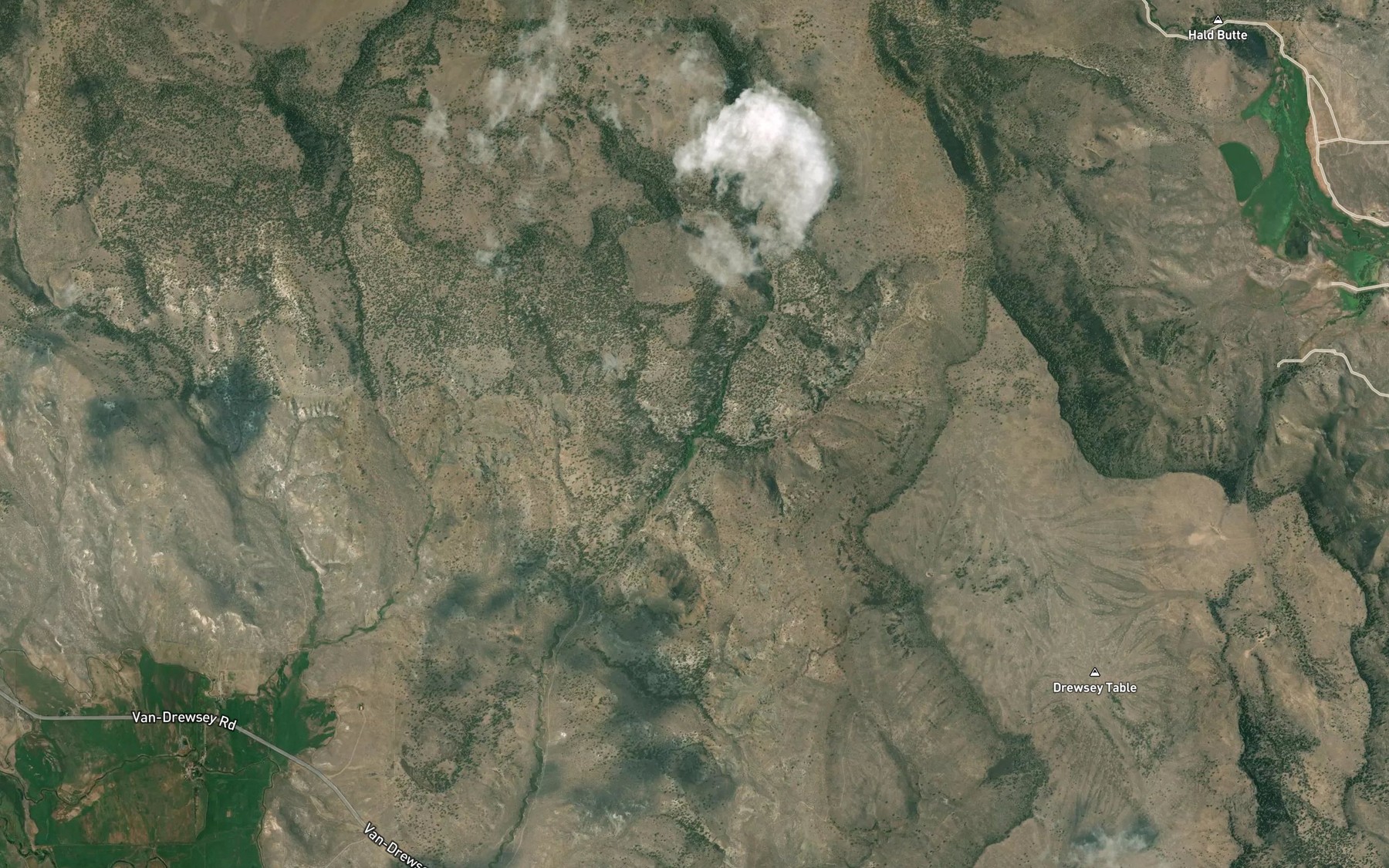 Satellite map of the Cherry Creek