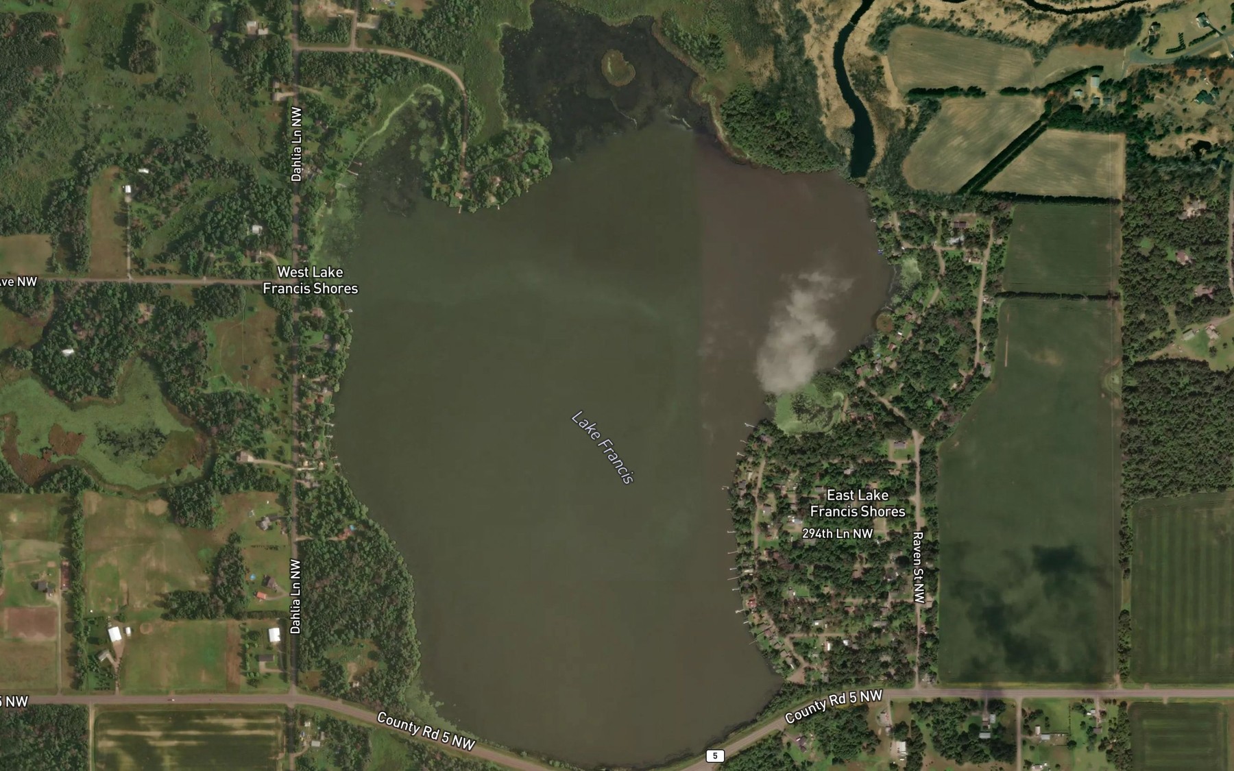 Satellite map of the Lake Francis
