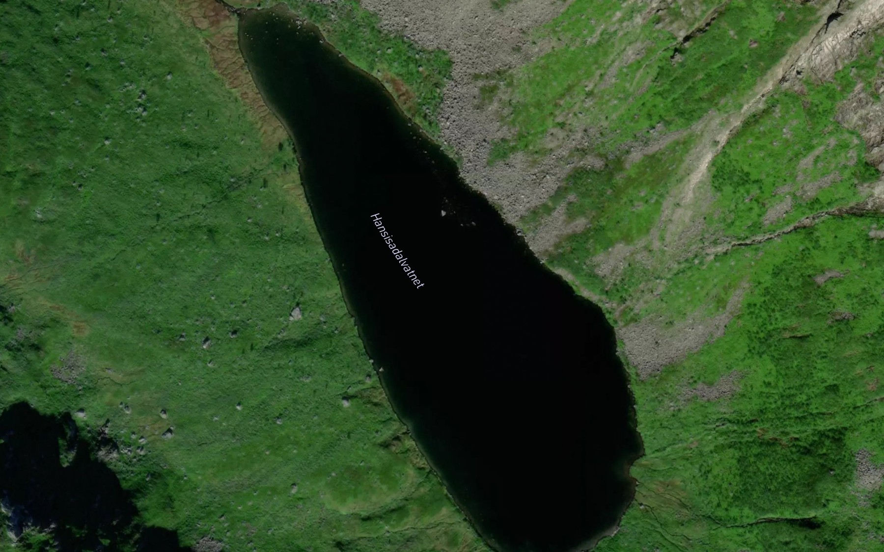 Satellite map of the Hansisadalvatnet