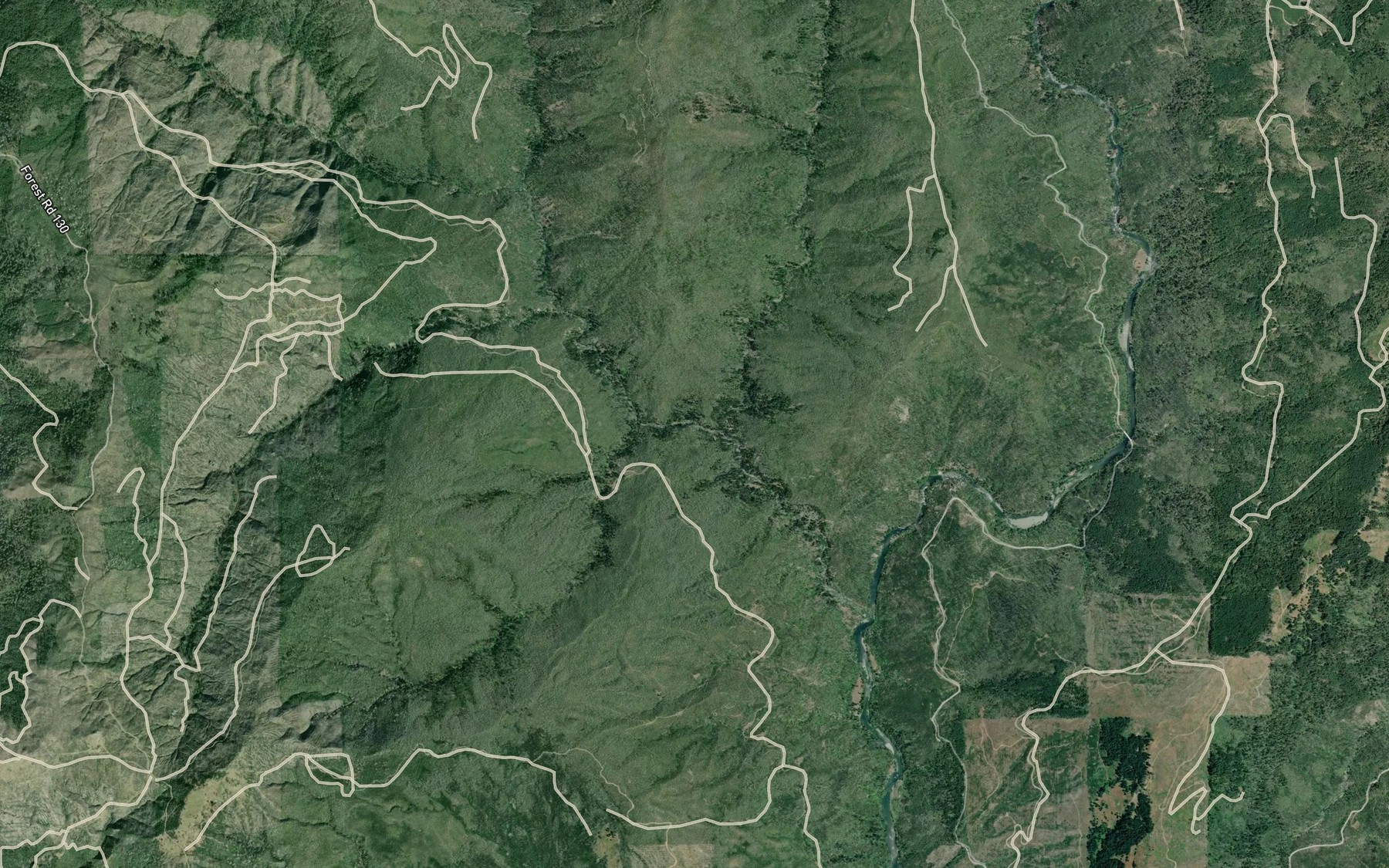 Satellite map of the Mineral Hill Fork