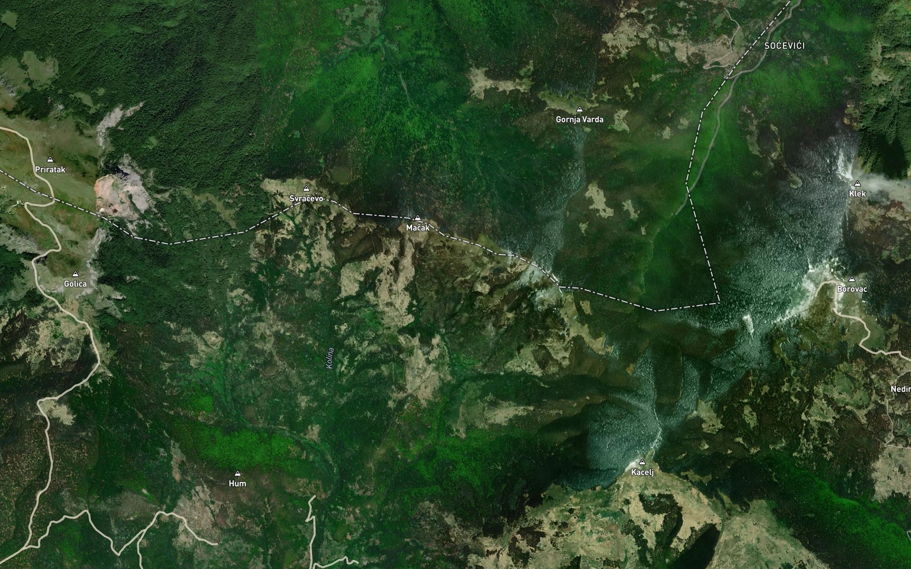 Satellite map of the Stanino Vrelo