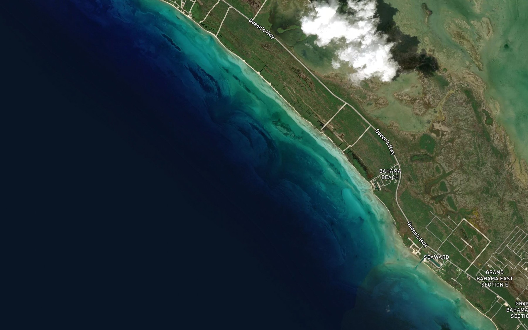 Satellite map of the Bootle Bay