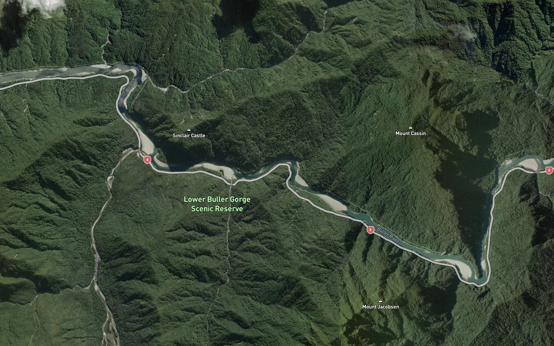 Satellite map of the Tiroroa Creek