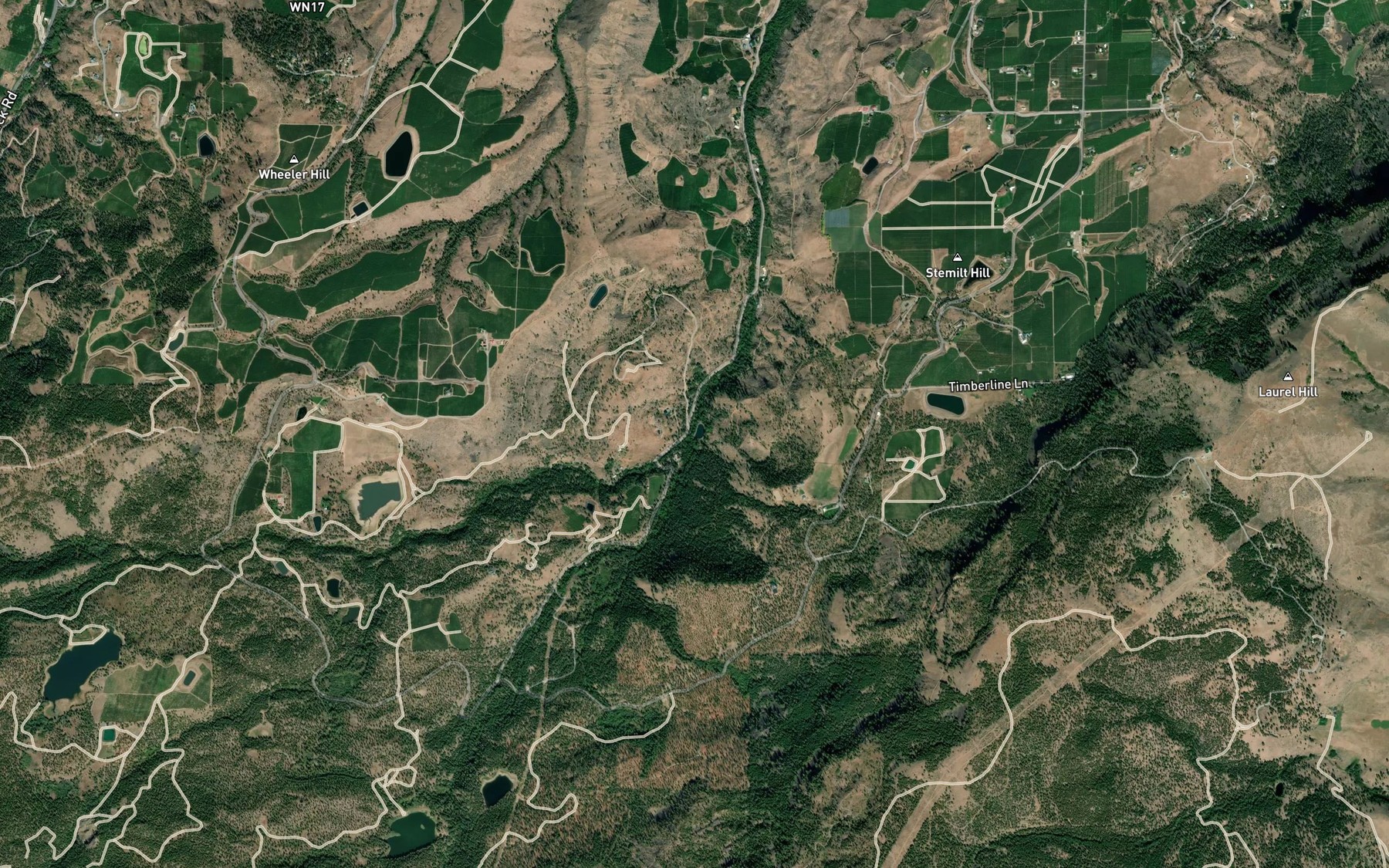 Satellite map of the Orr Creek