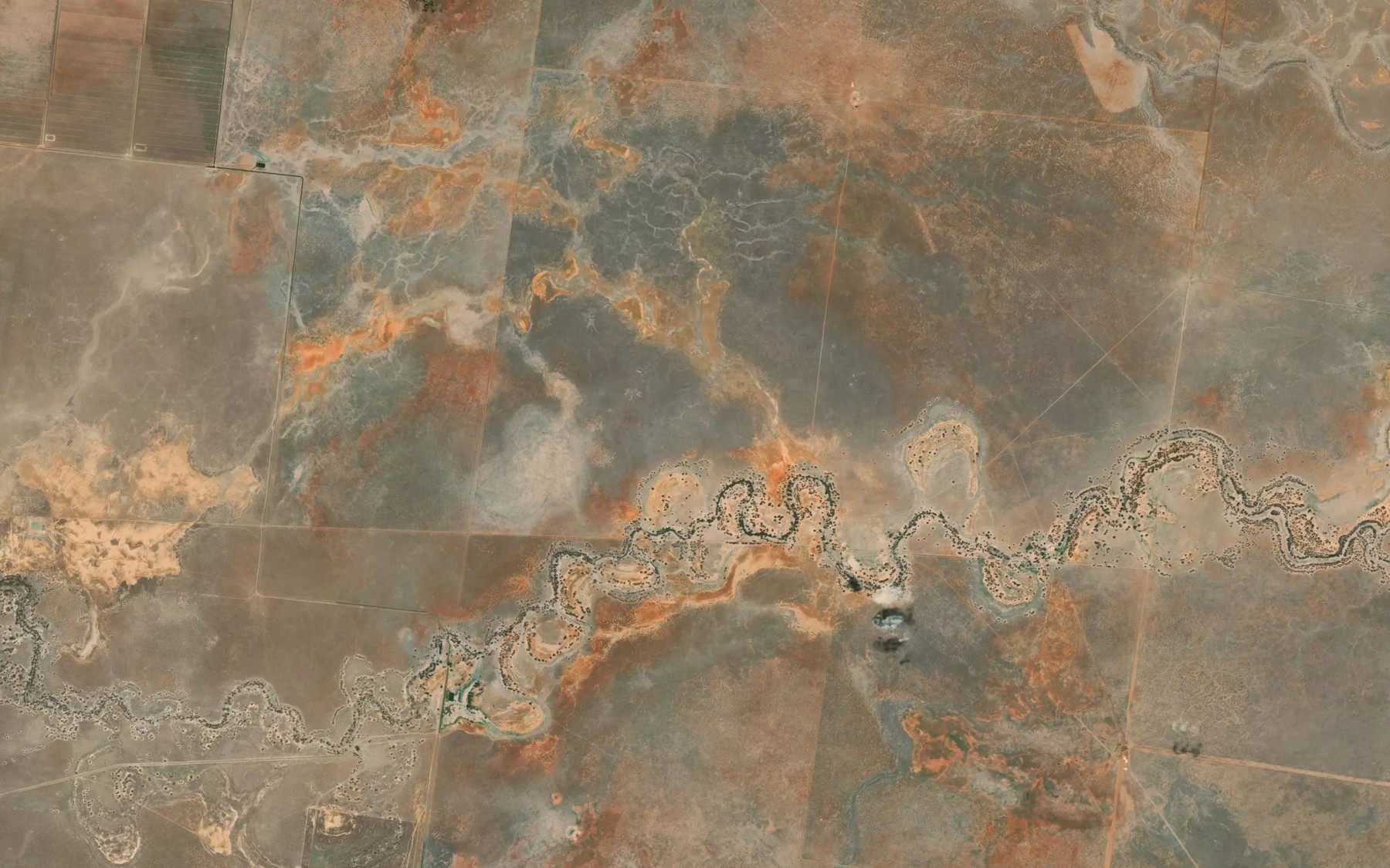 Satellite map of the Yangellawah Creek