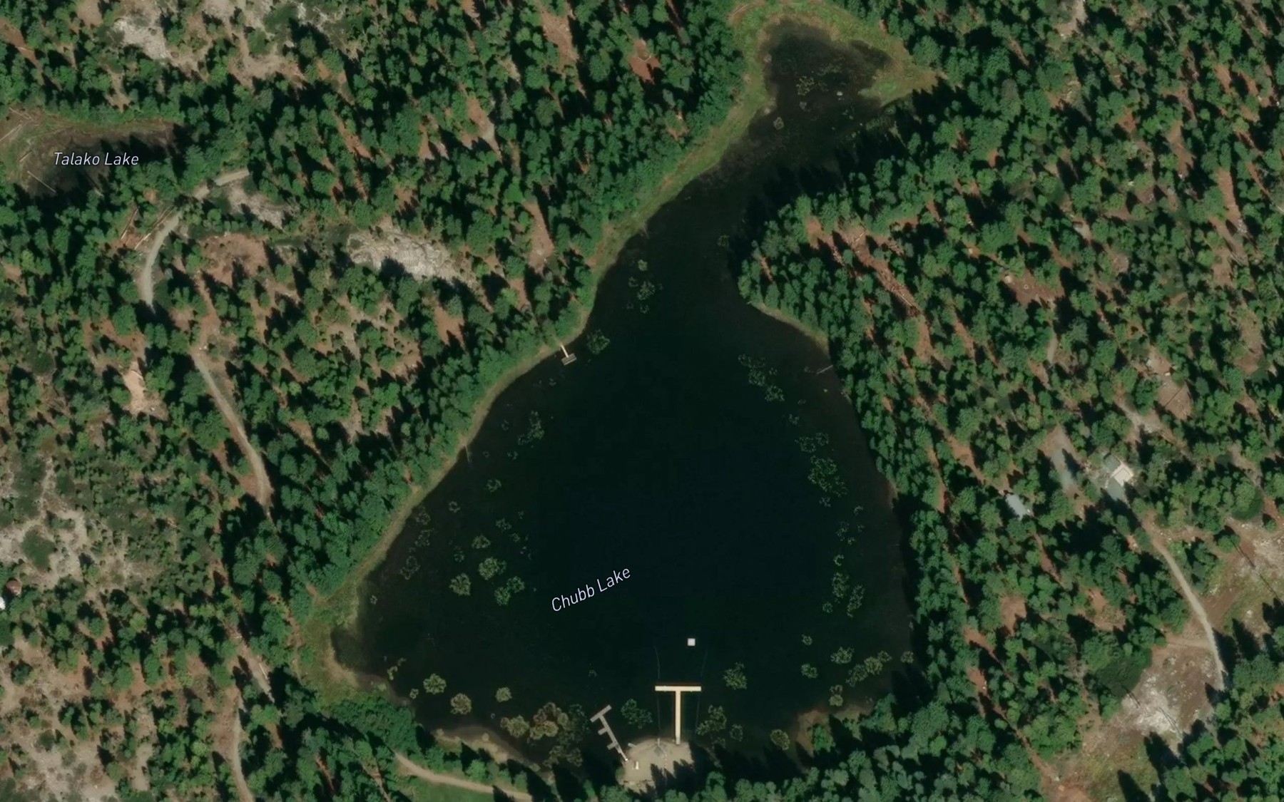 Satellite map of the Chubb Lake