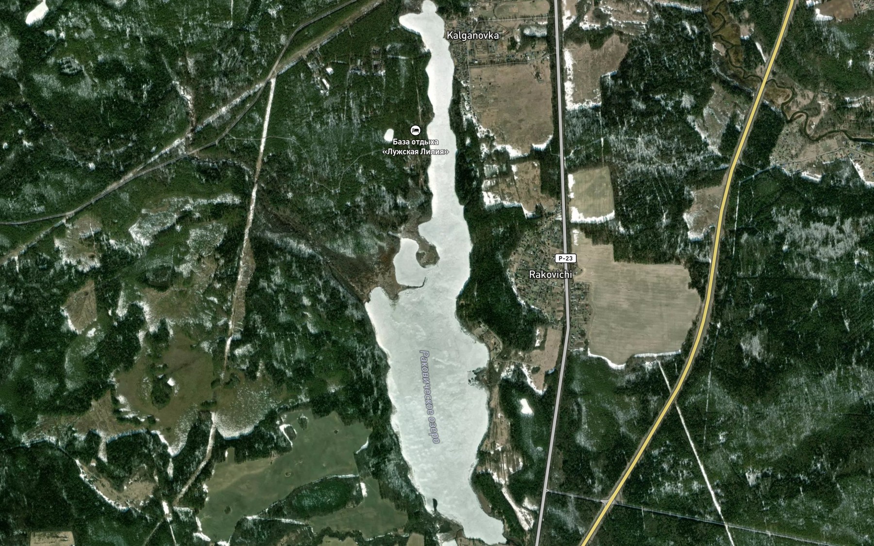 Satellite map of the Ozero Rakovichskoye
