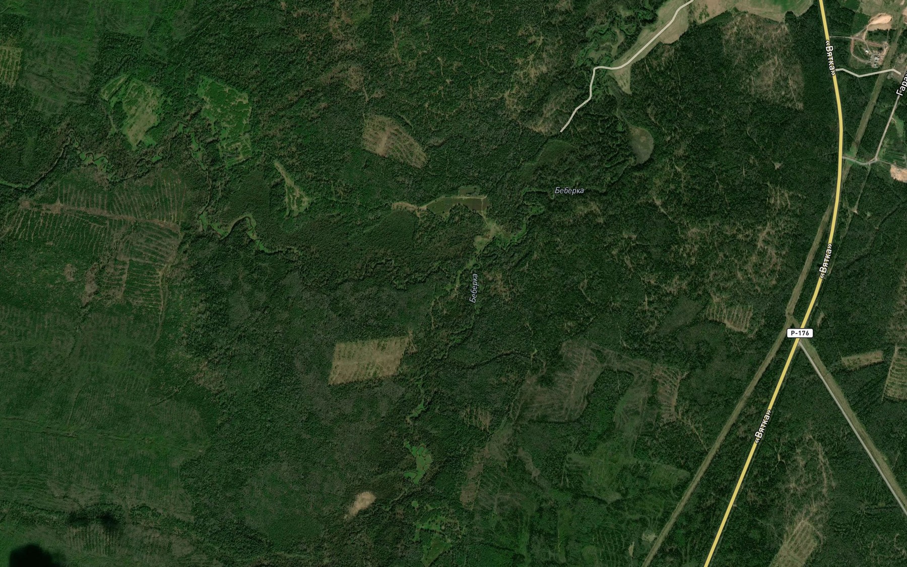 Satellite map of the Nochnaya Beberka