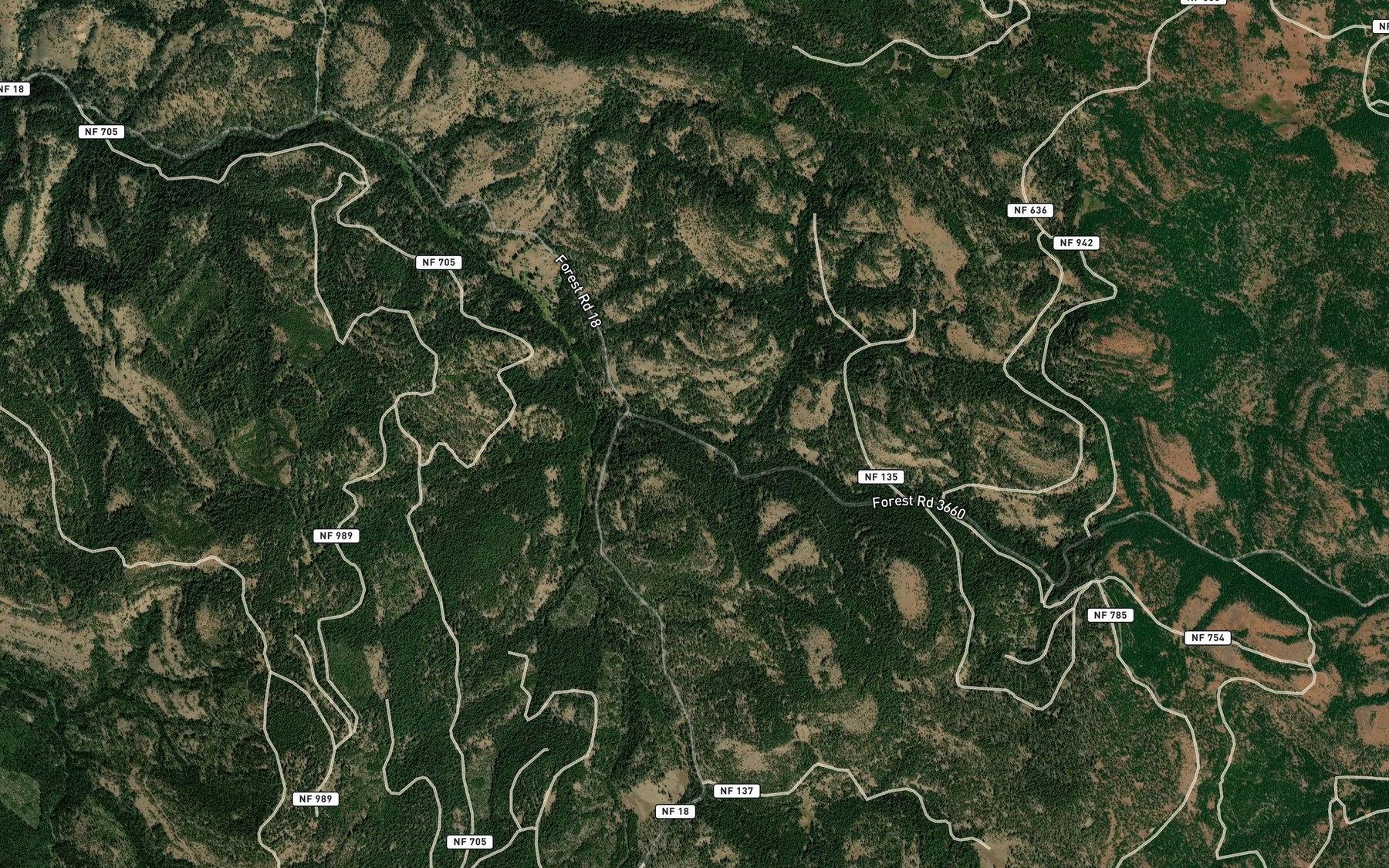 Satellite map of the Keeney Creek