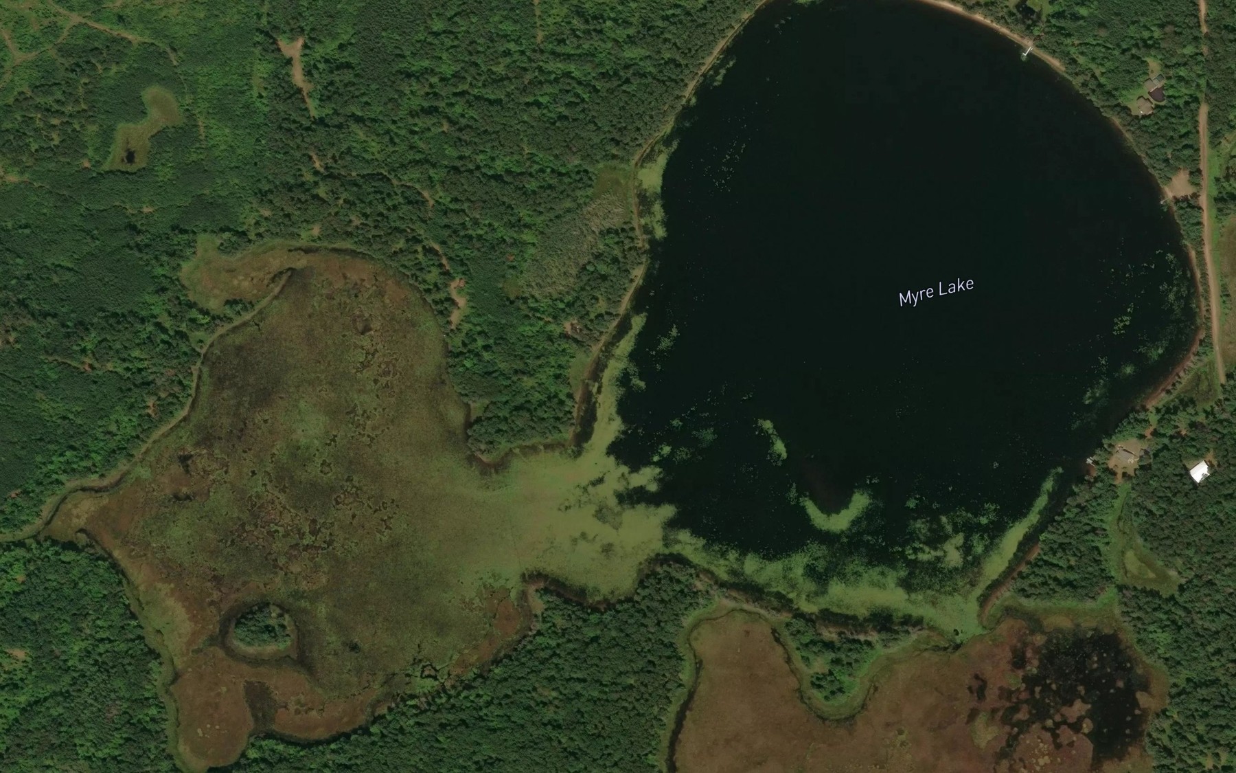 Satellite map of the Myre Lake