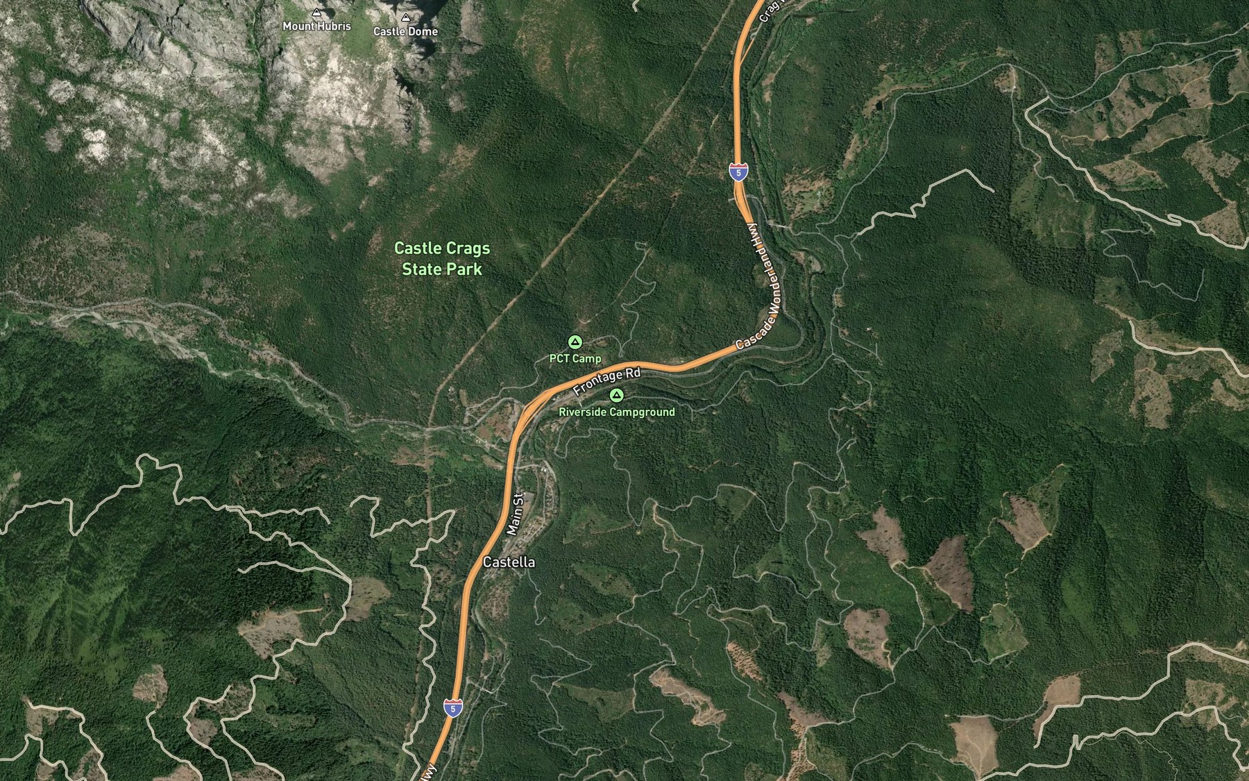 Satellite map of the Soda Springs