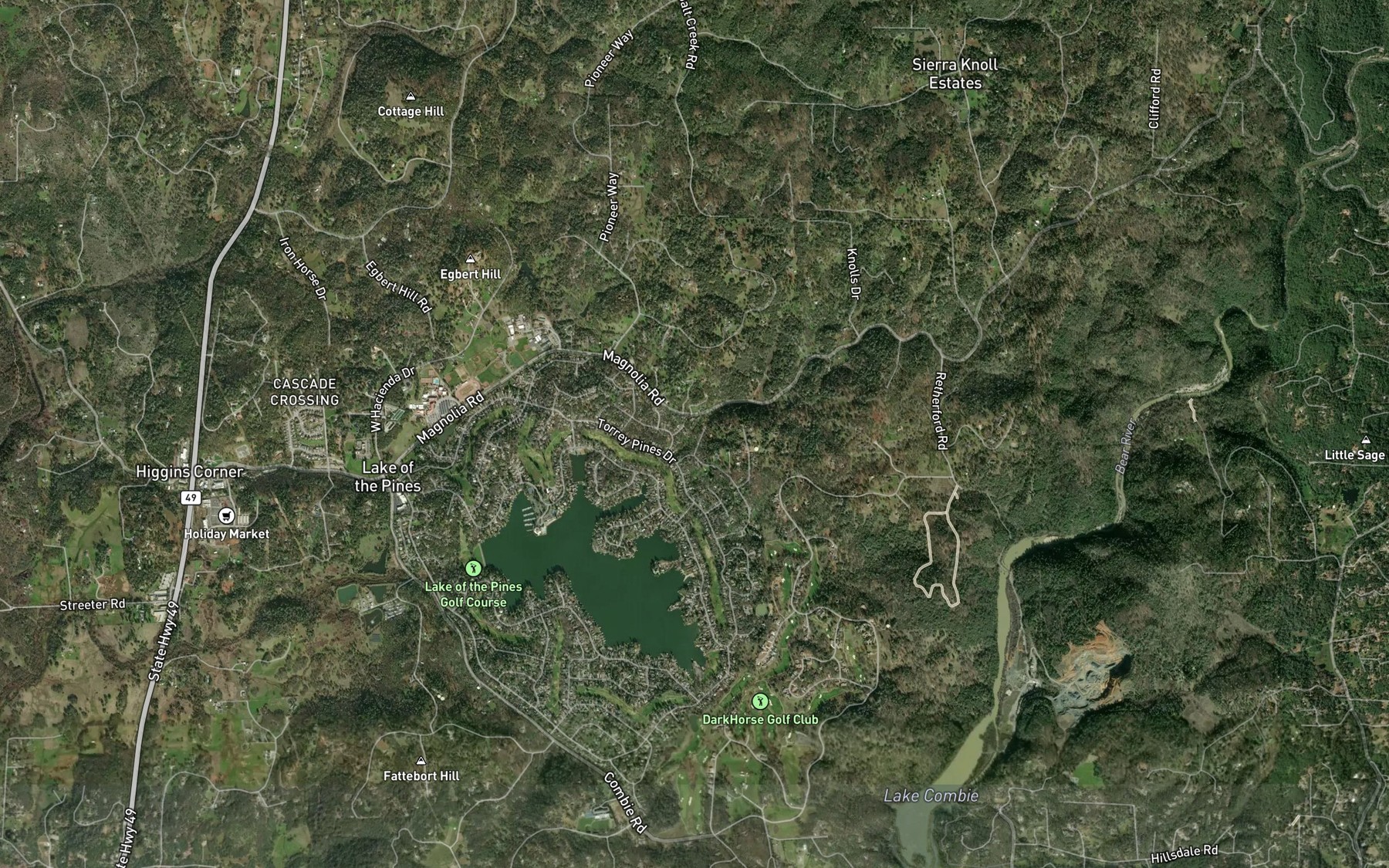 Satellite map of the Perkins Spring