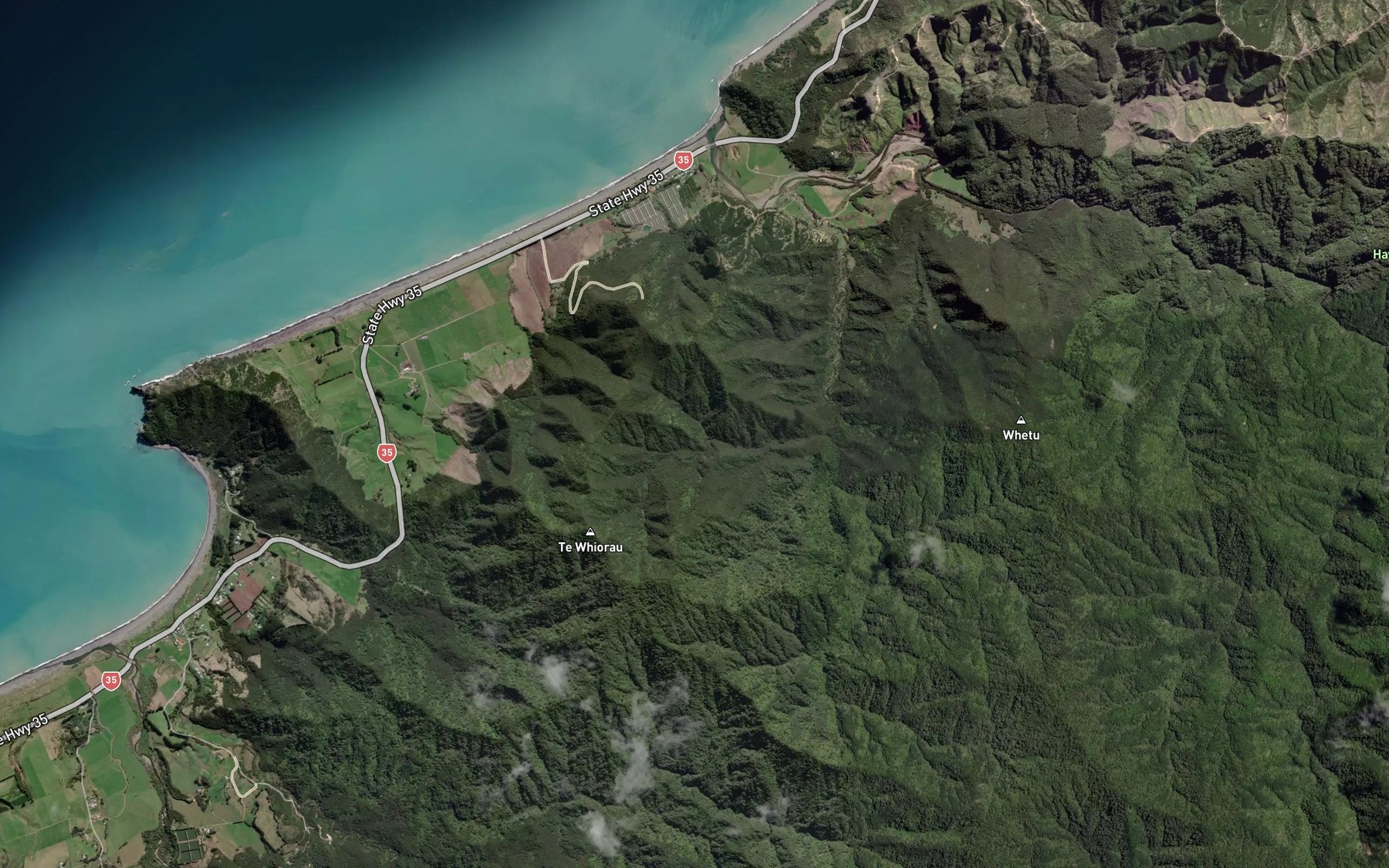 Satellite map of the Rangitemawe Stream