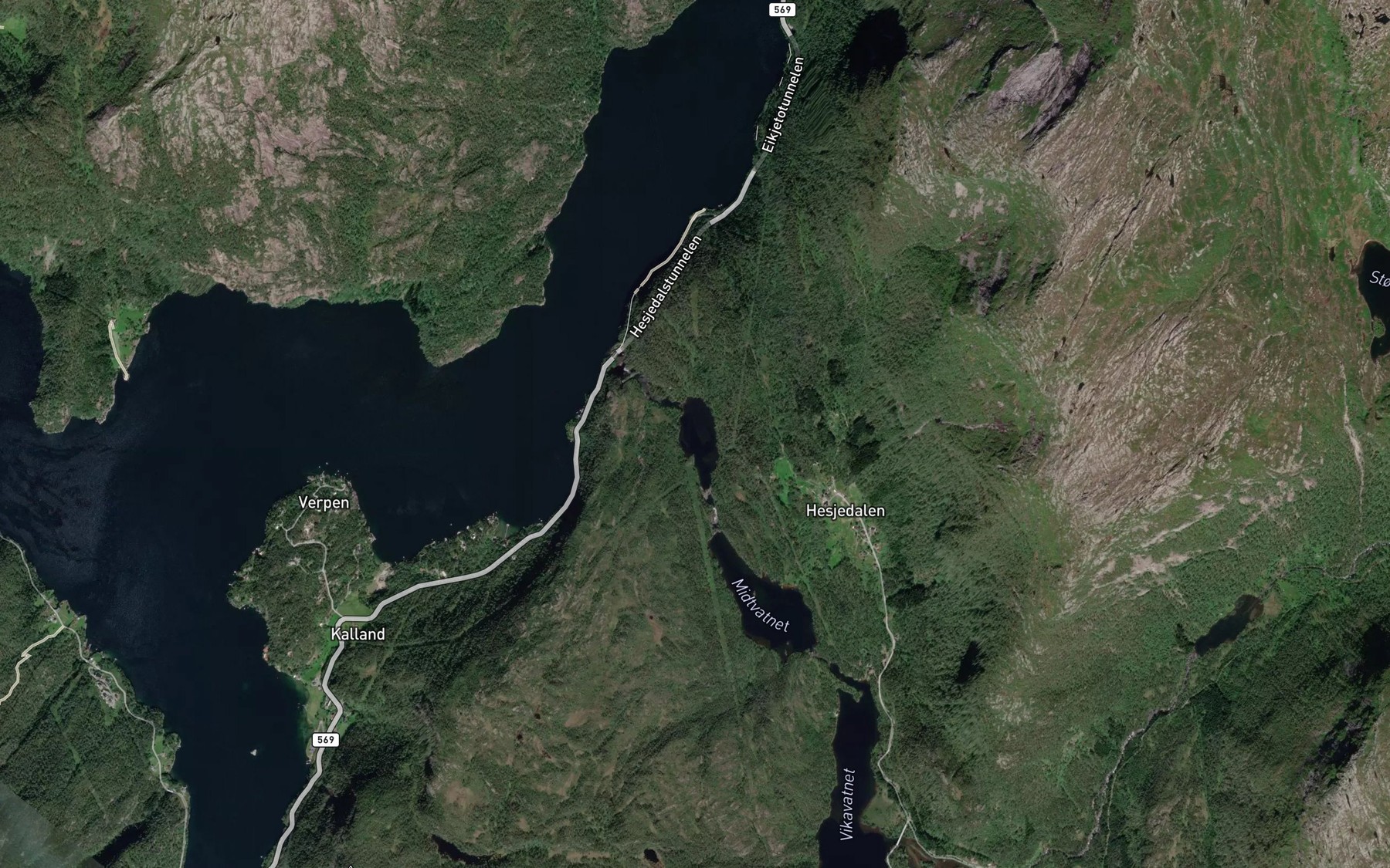 Satellite map of the Holevatnet