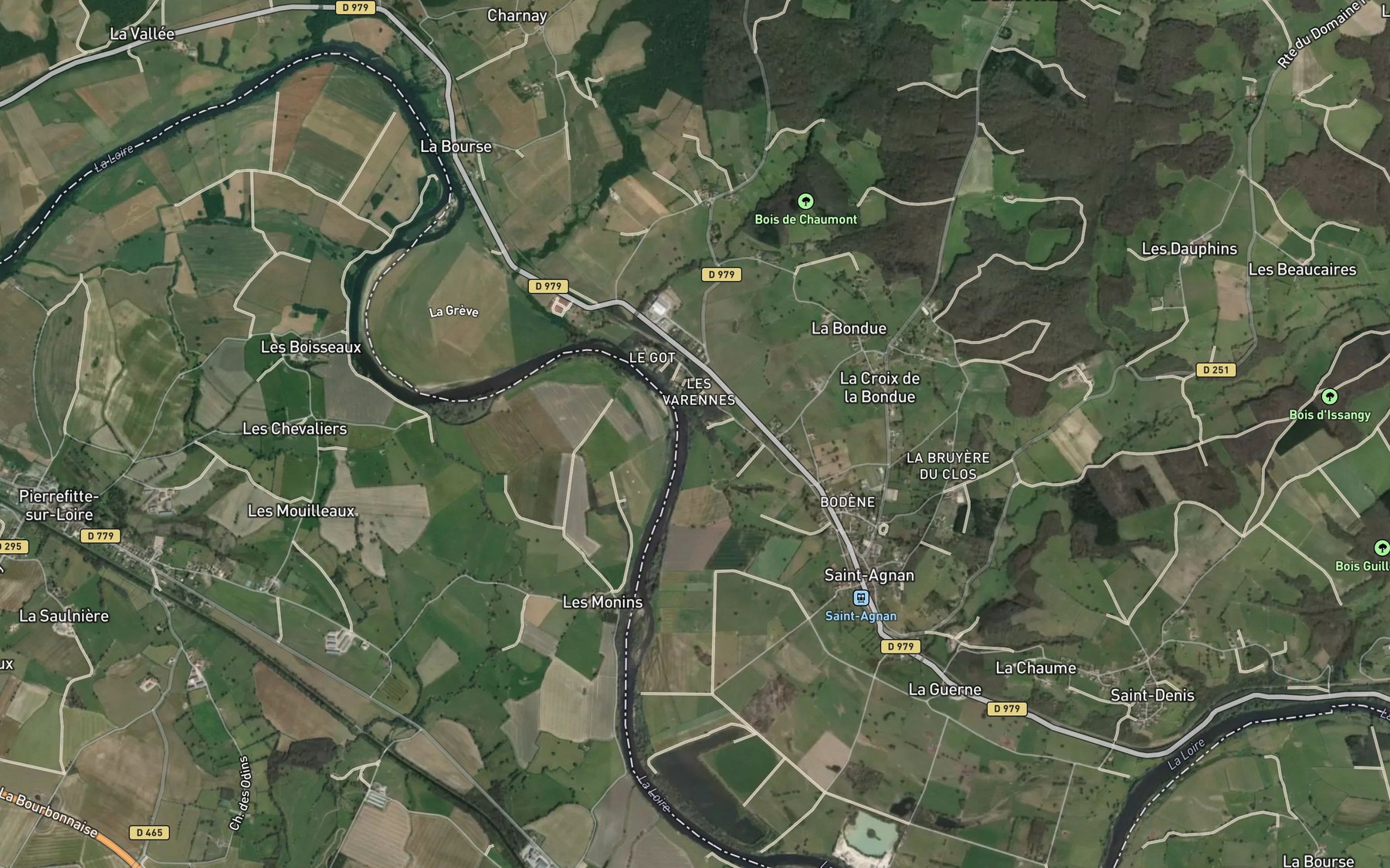 Satellite map of the Ruisseau de Blandeau