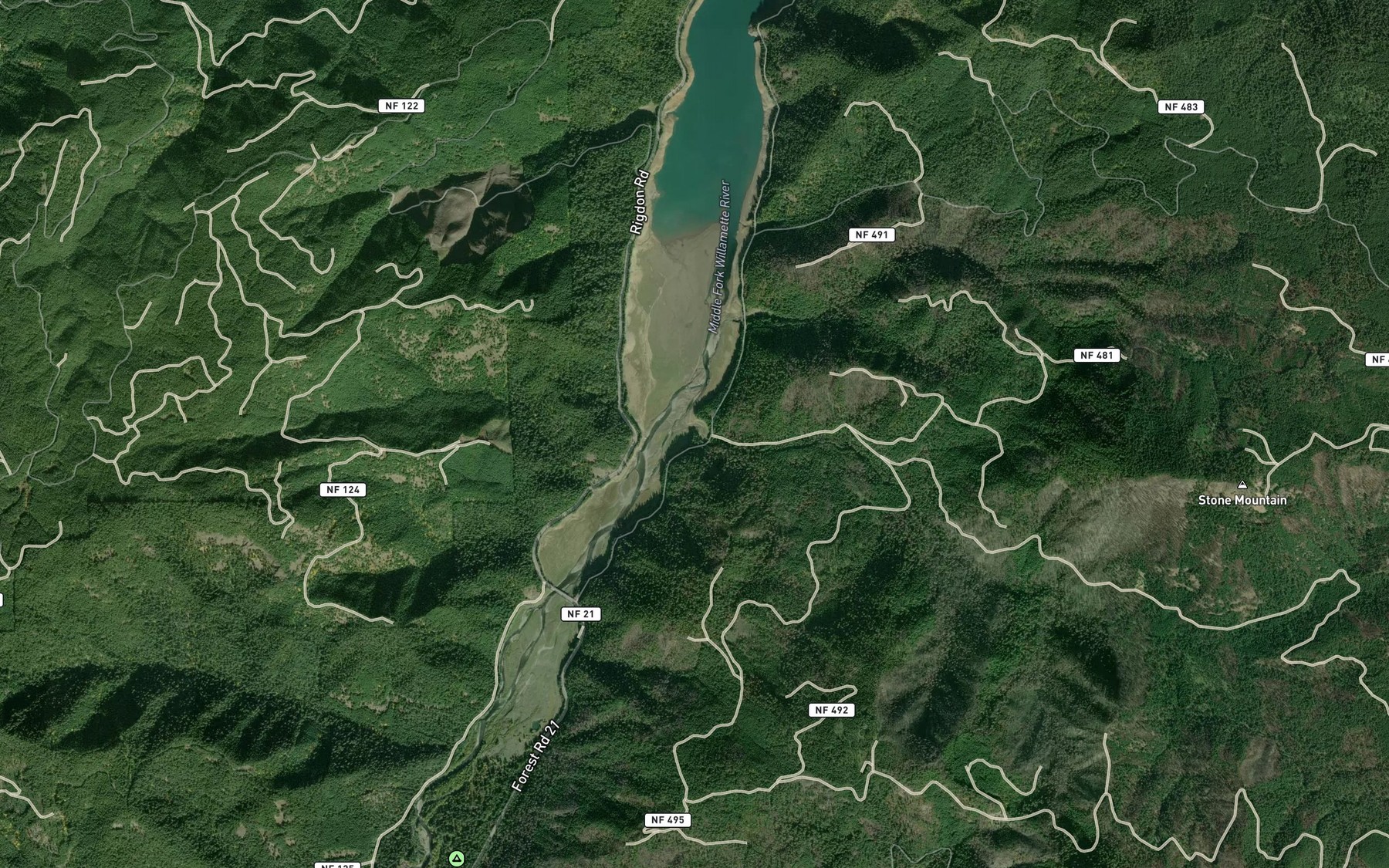 Satellite map of the Coffeepot Creek