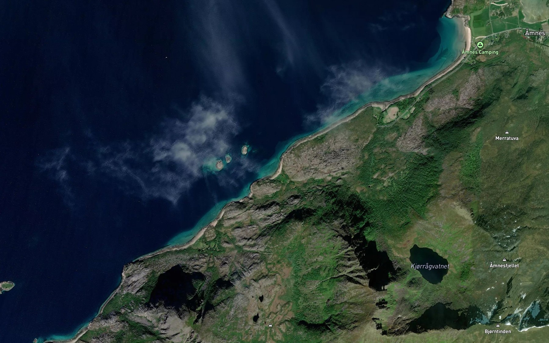 Satellite map of the Kjorhaugvika