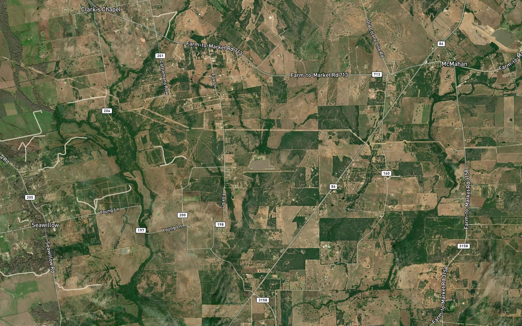 Satellite map of the Soil Conservation Service Site 27 Reservoir